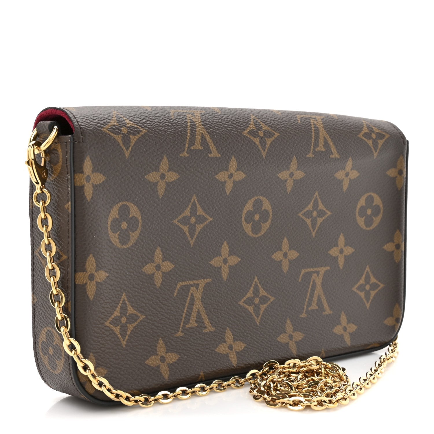 Monogram Pochette Felicie Chain Wallet Fuchsia