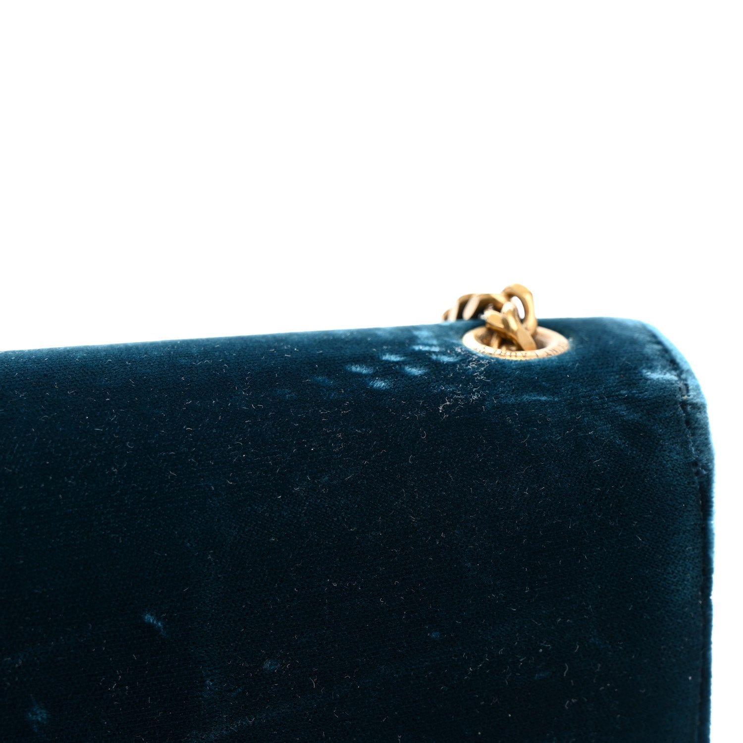 Velvet Small Classic Monogram Kate Tassel Satchel Blue