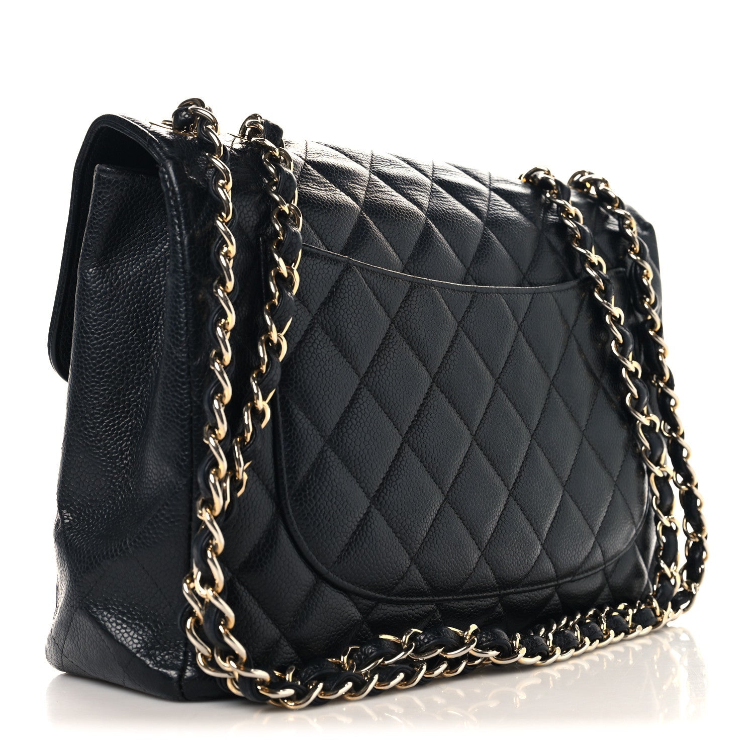 Caviar Jumbo Single Flap Black