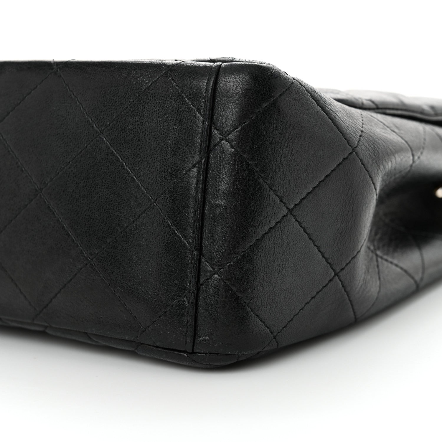 Lambskin Quilted Maxi Single Flap Black