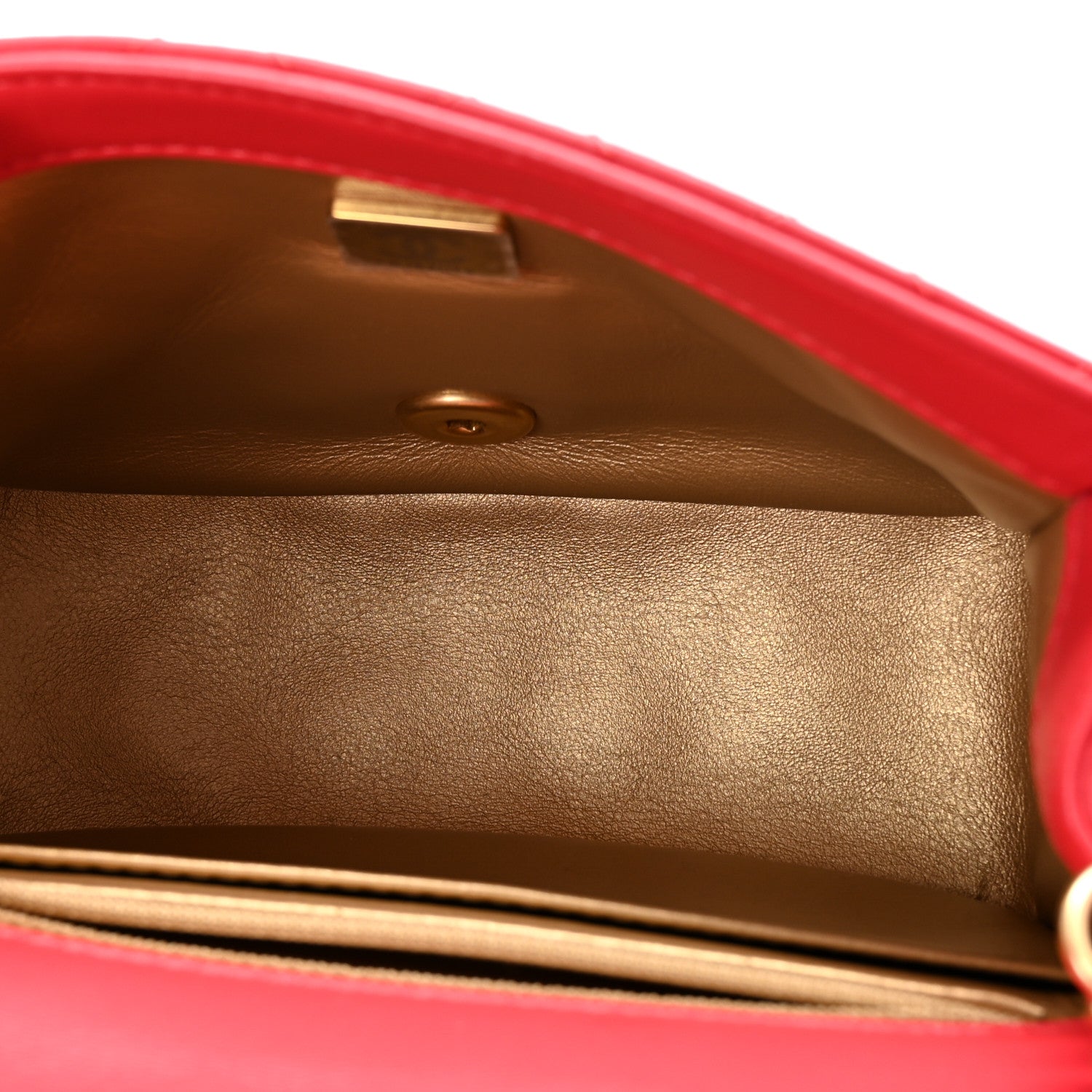Lambskin Quilted Mini Pearl Crush Flap Red
