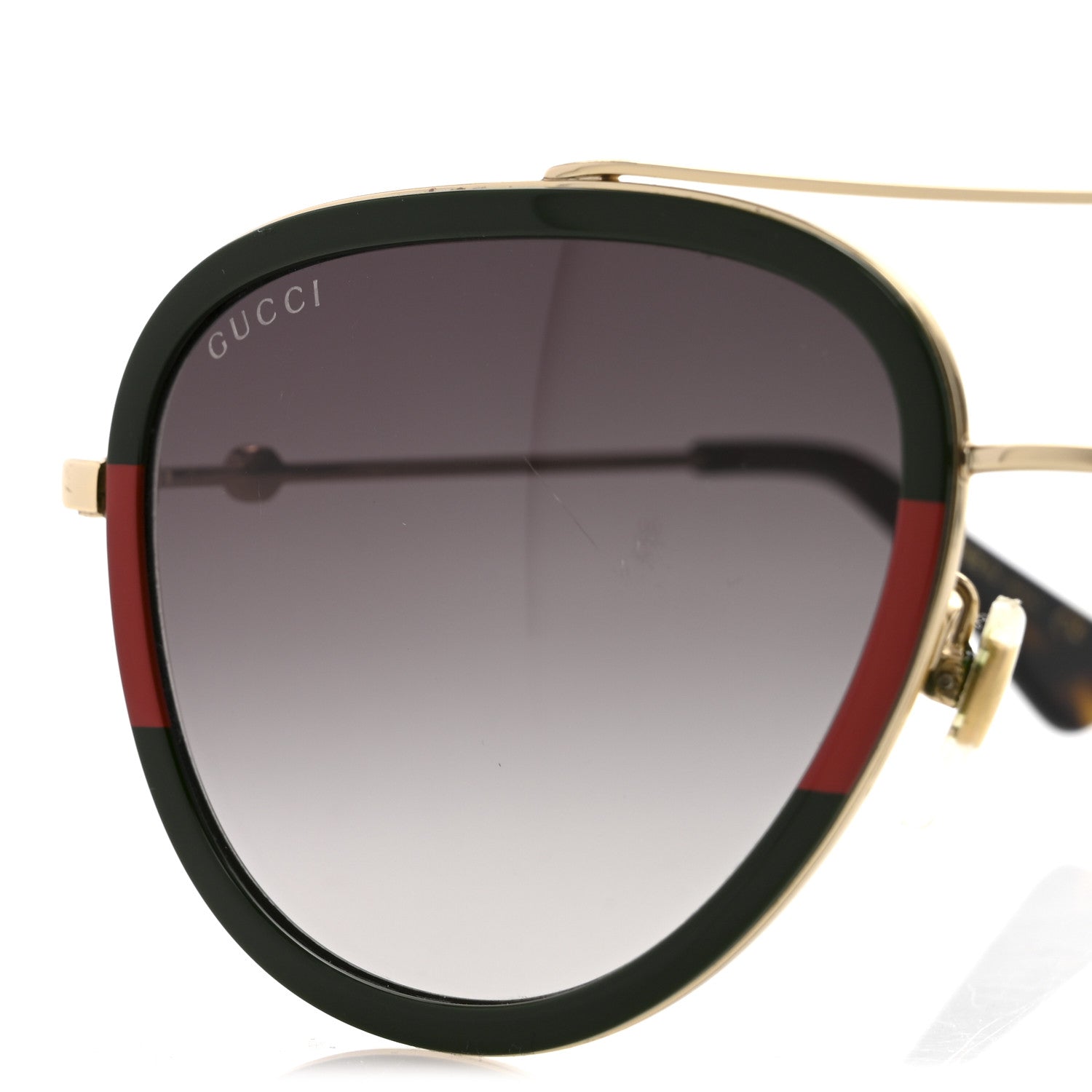 Metal Web Aviator Sunglasses GG0062S Green Red