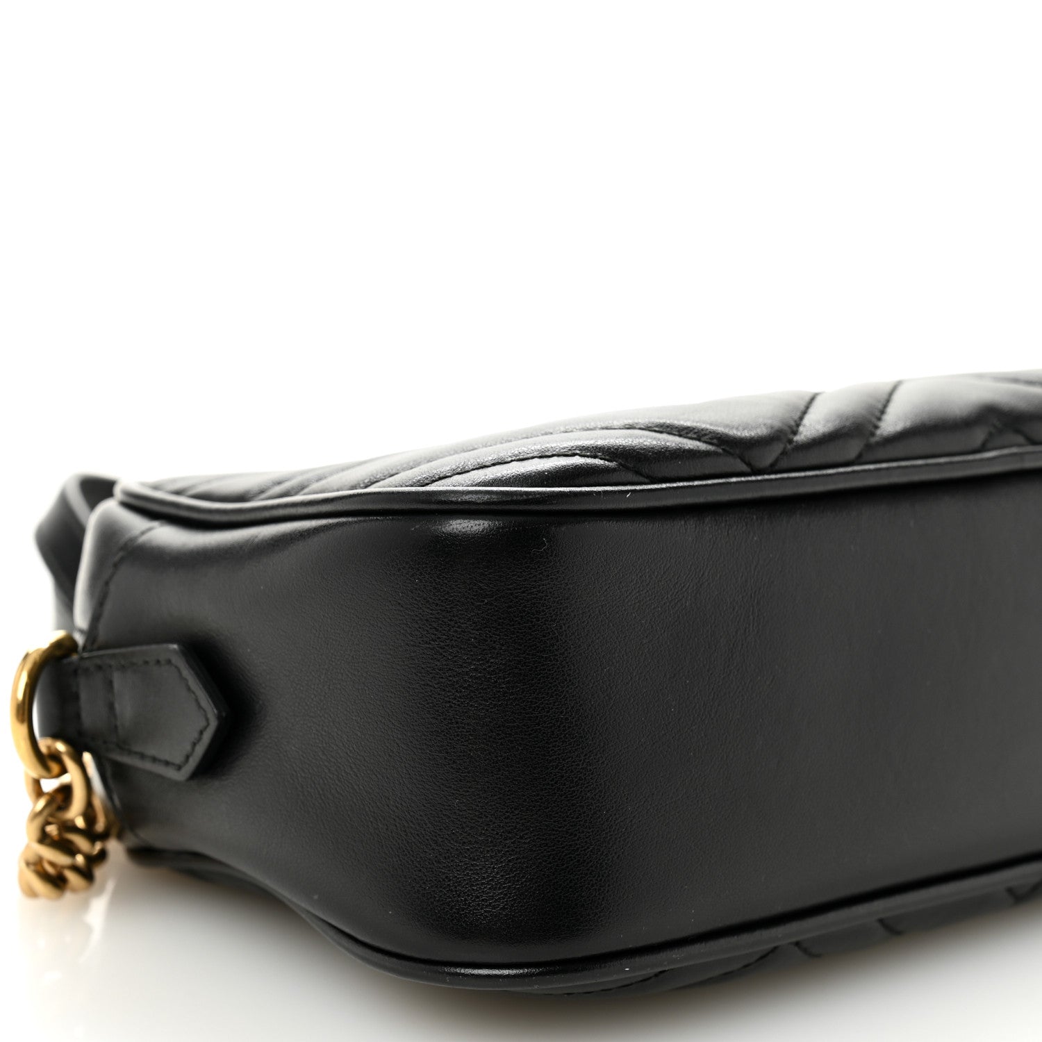 Calfskin Matelasse Small GG Marmont Chain Shoulder Bag Black