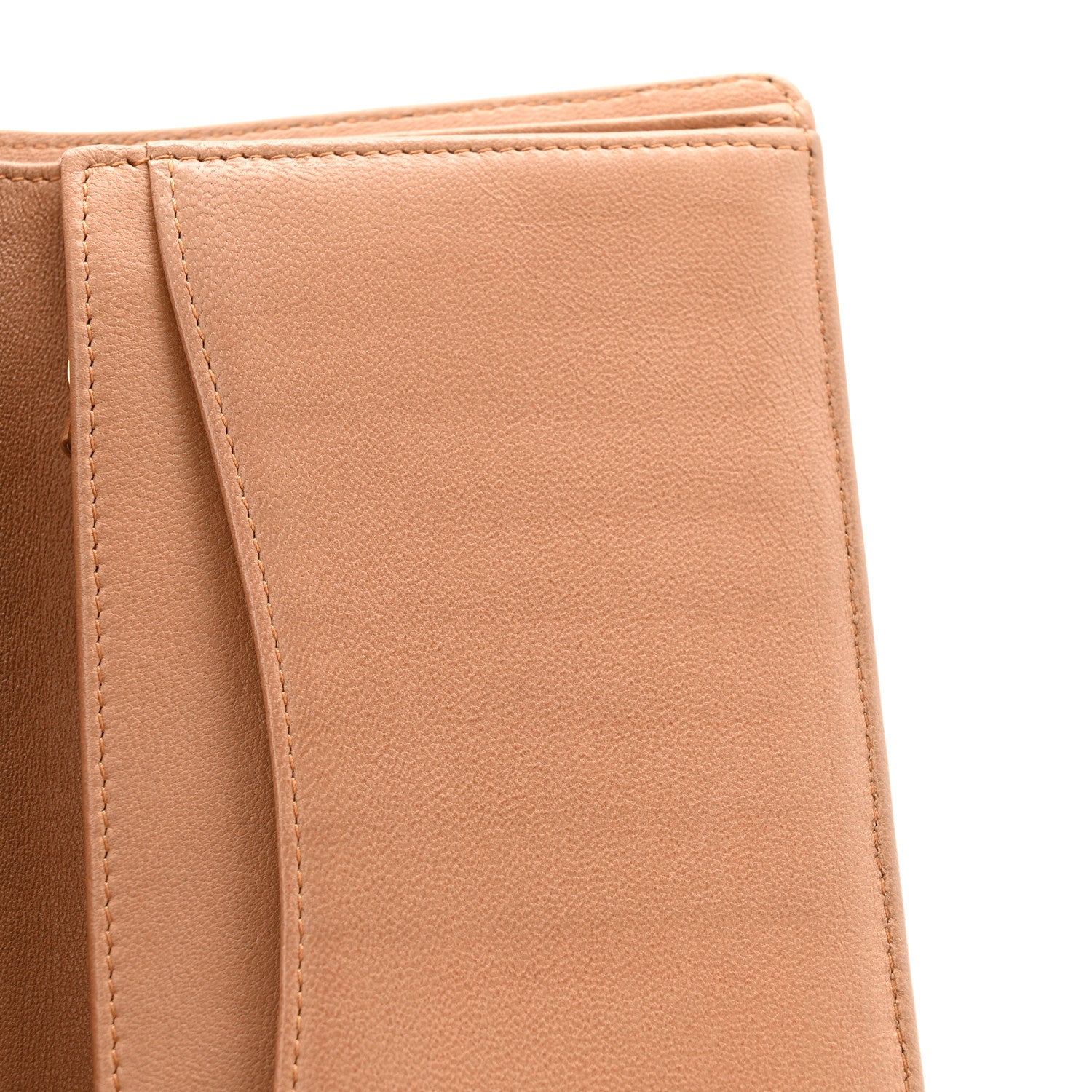 Lambskin Quilted Yen Wallet Beige