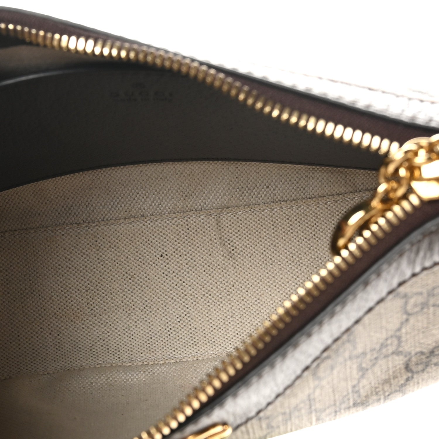 GG Supreme Monogram Textured Dollar Calfskin Web Small Ophidia GG Handbag Beige Ebony New Acero