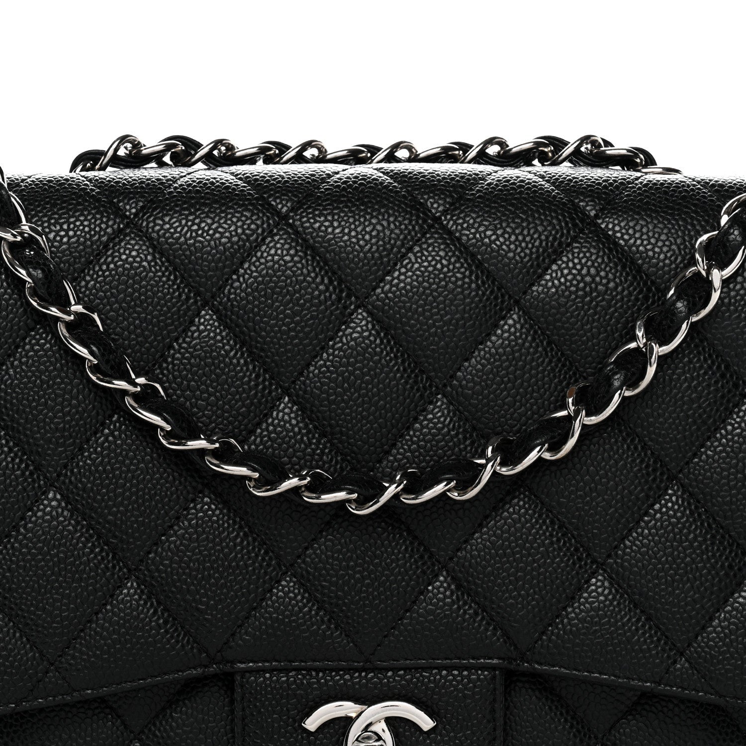Caviar Quilted Jumbo Single Flap Black