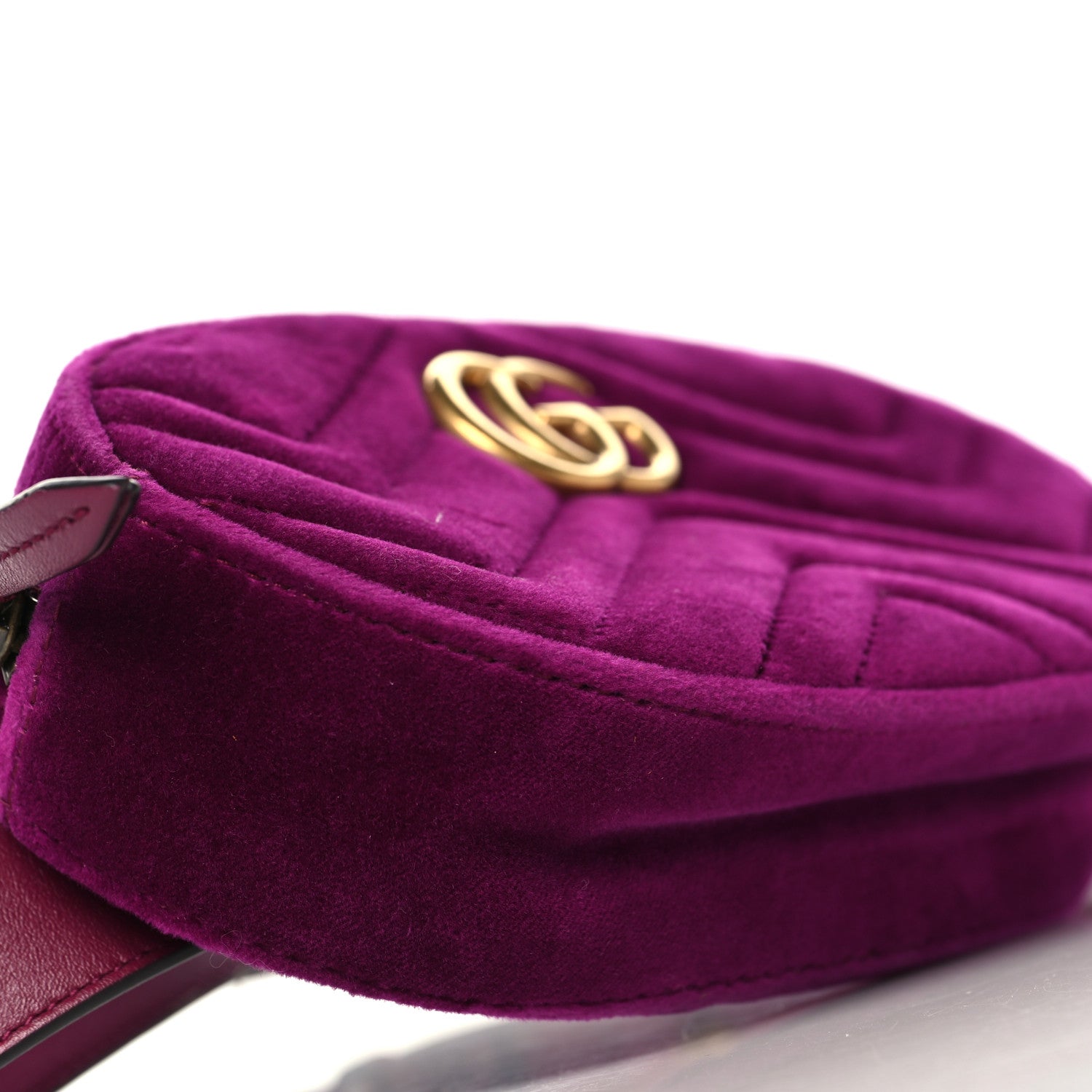 Velvet Matelasse GG Marmont Belt Bag 85 34 Fuchsia Violet Cyclamen