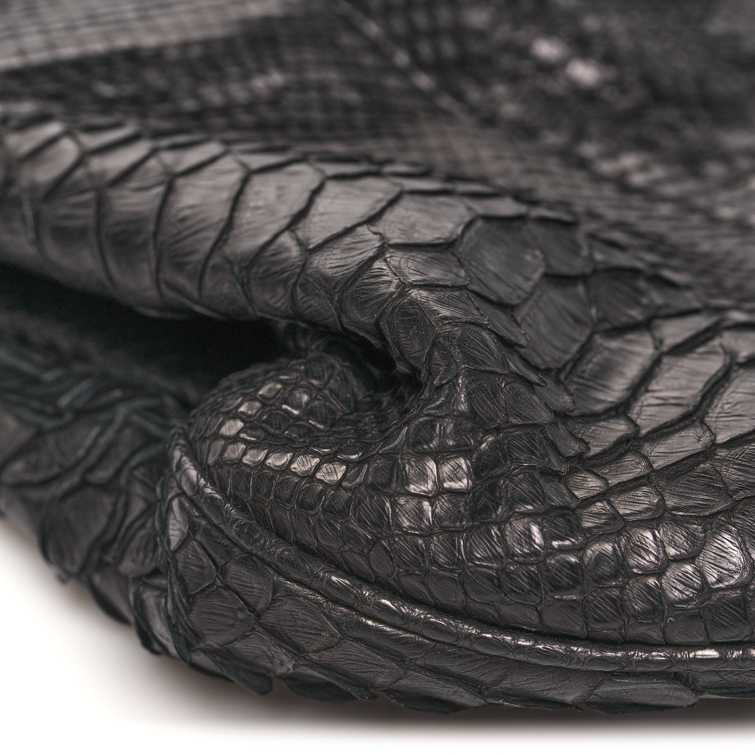 Snakeskin Rock and Chain Hobo Black