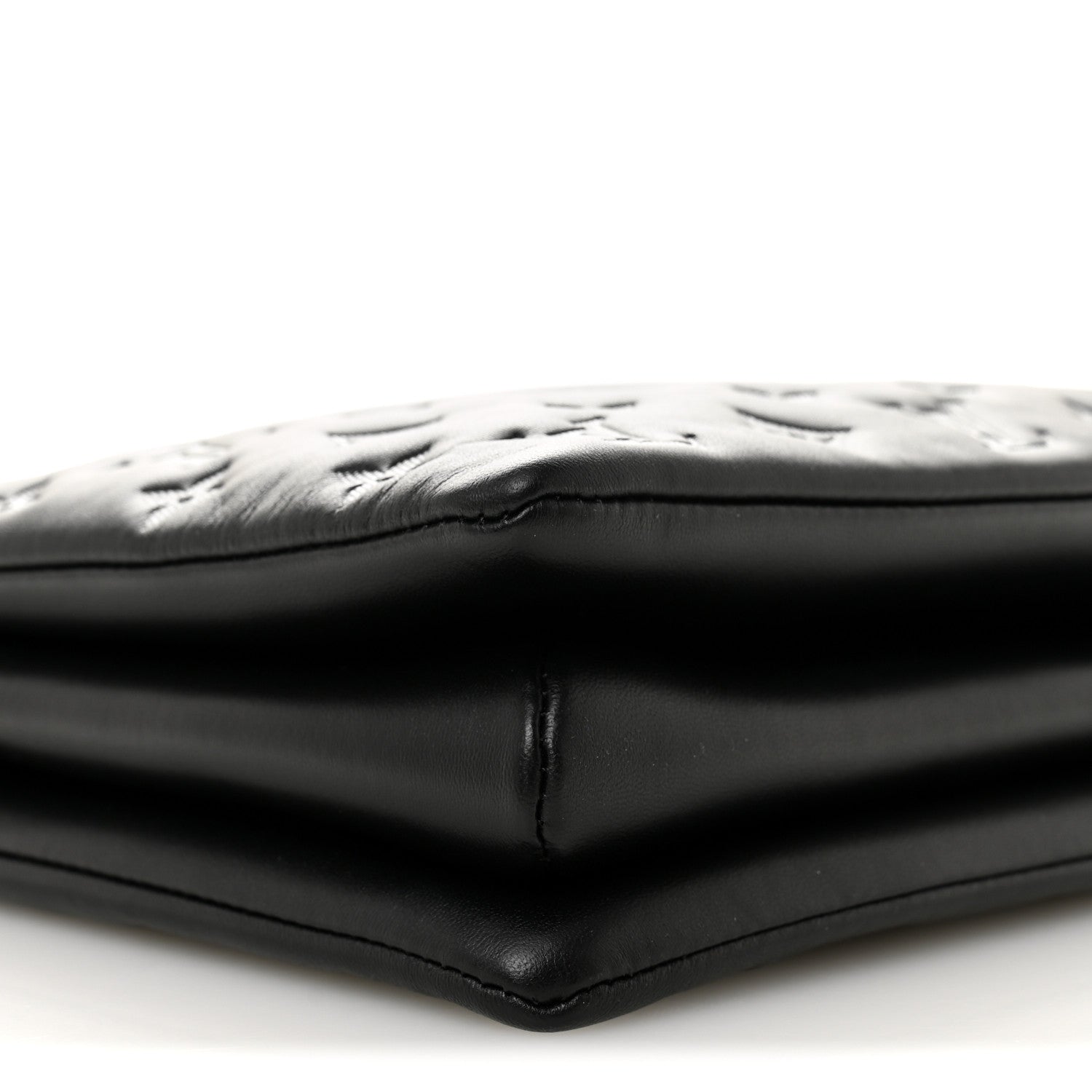 Lambskin Embossed Monogram Coussin MM Black Gray