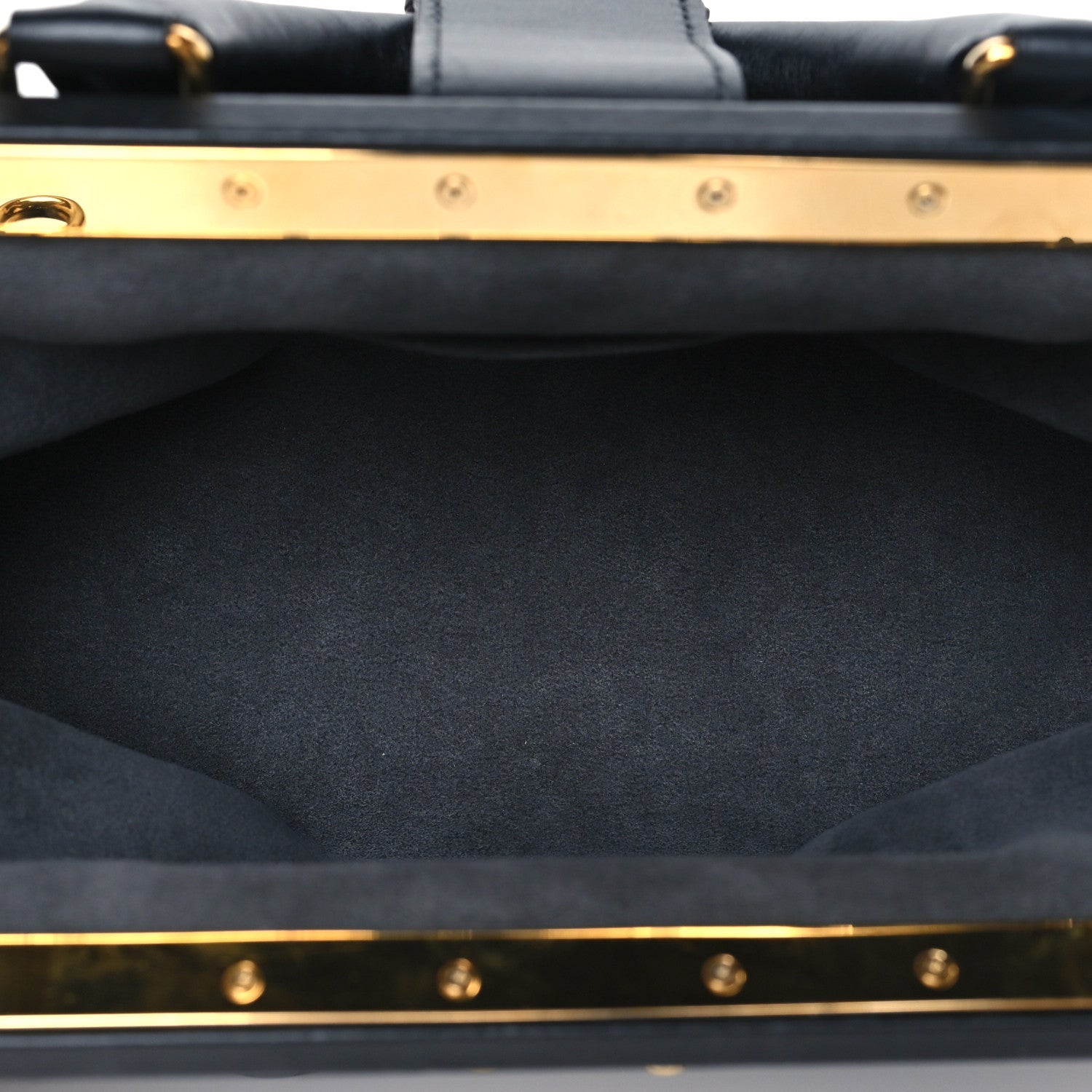 Calfskin Nanogram Embossed Clutch Black