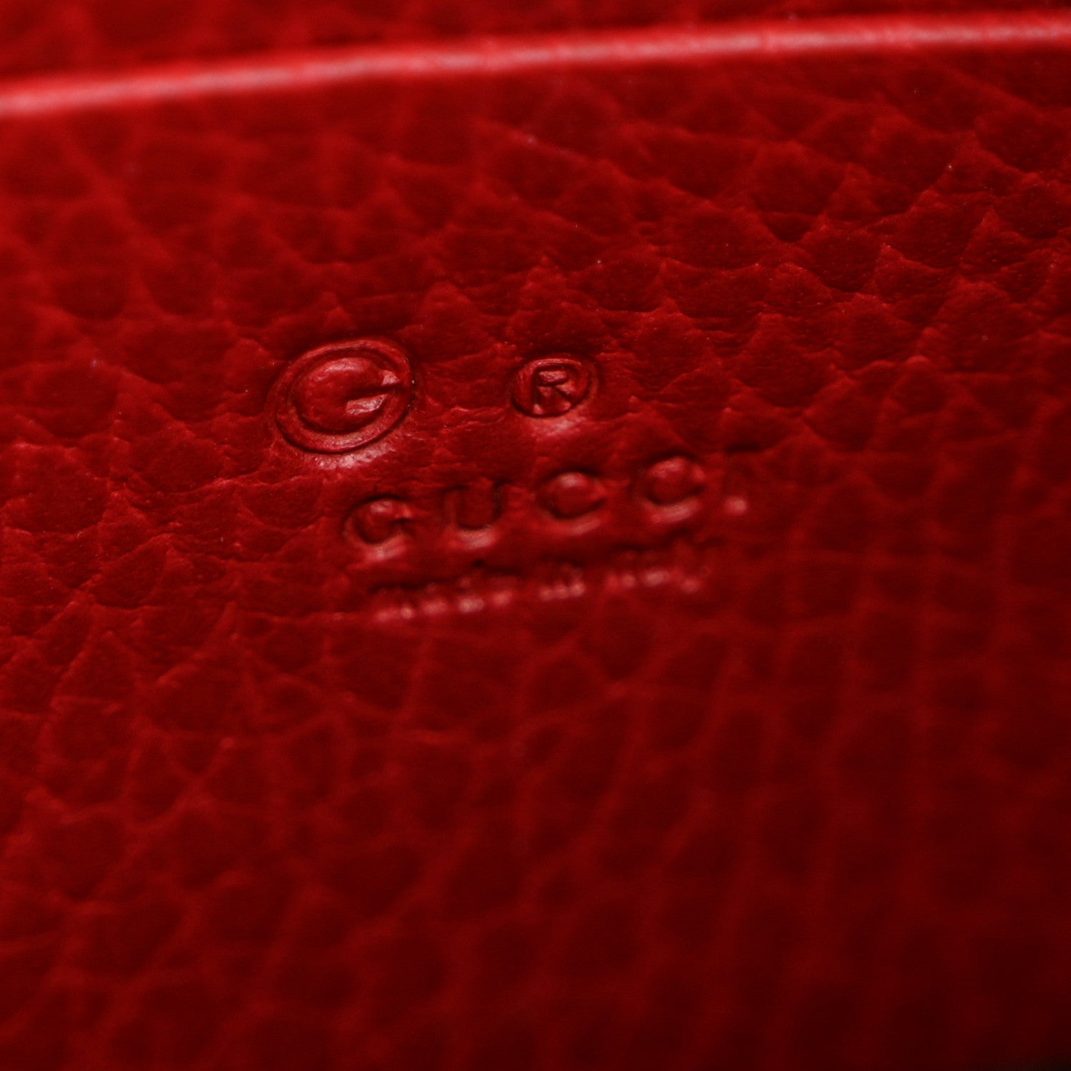 Dollar Calfskin Interlocking G Chain Wallet Red