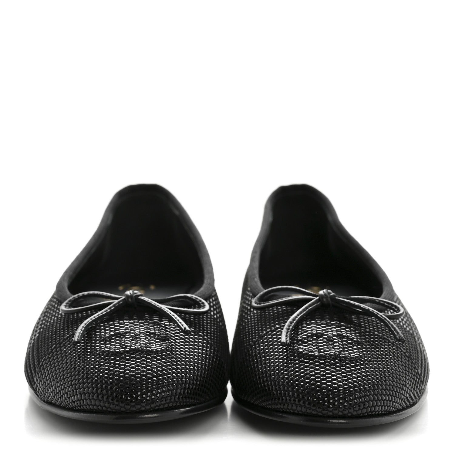Suede Kidskin Cap Toe CC Ballerina Flats 39 Black