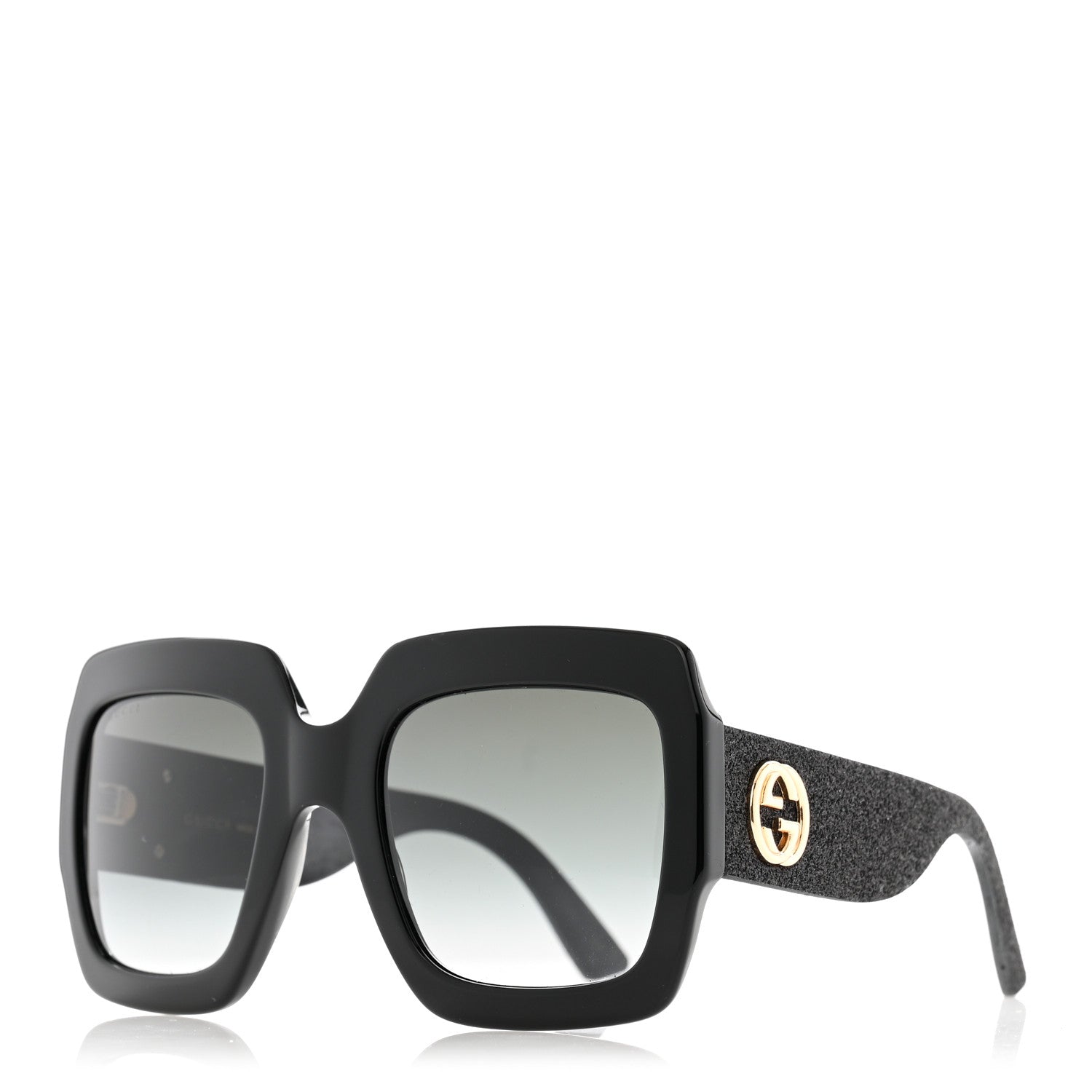 Square Frame GG0102S Sunglasses Glitter Black