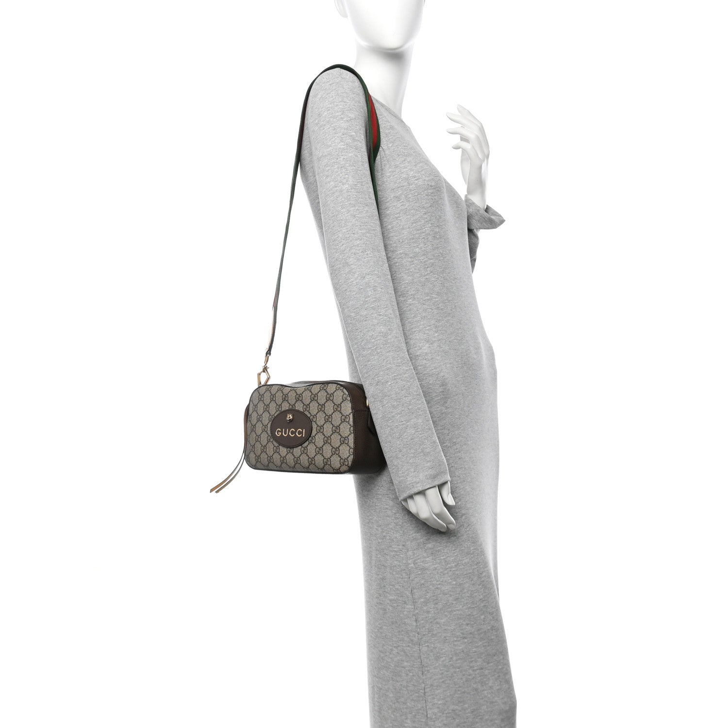 GG Supreme Monogram Web Neo Vintage Shoulder Bag Beige New Acero Crop