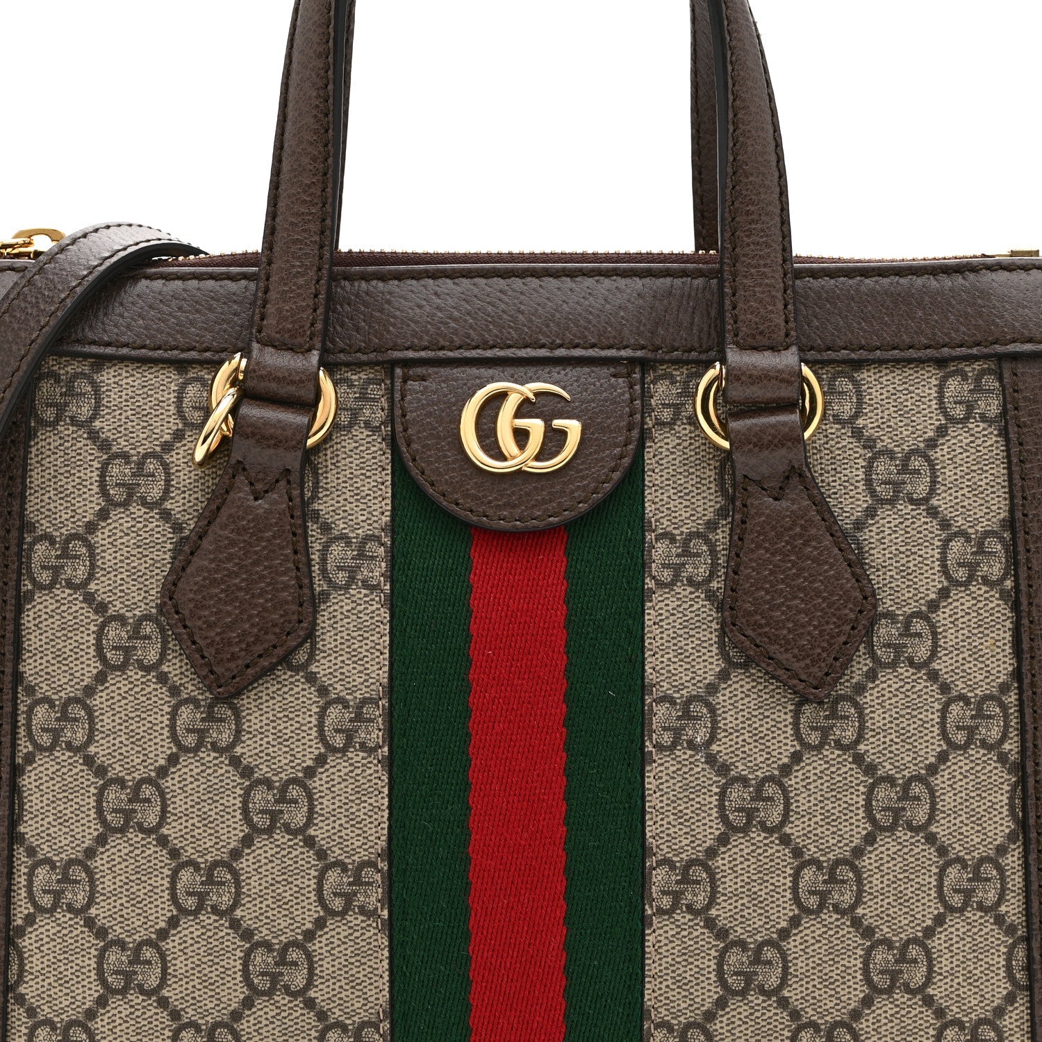 GG Supreme Monogram Small Ophidia Tote Bag Brown