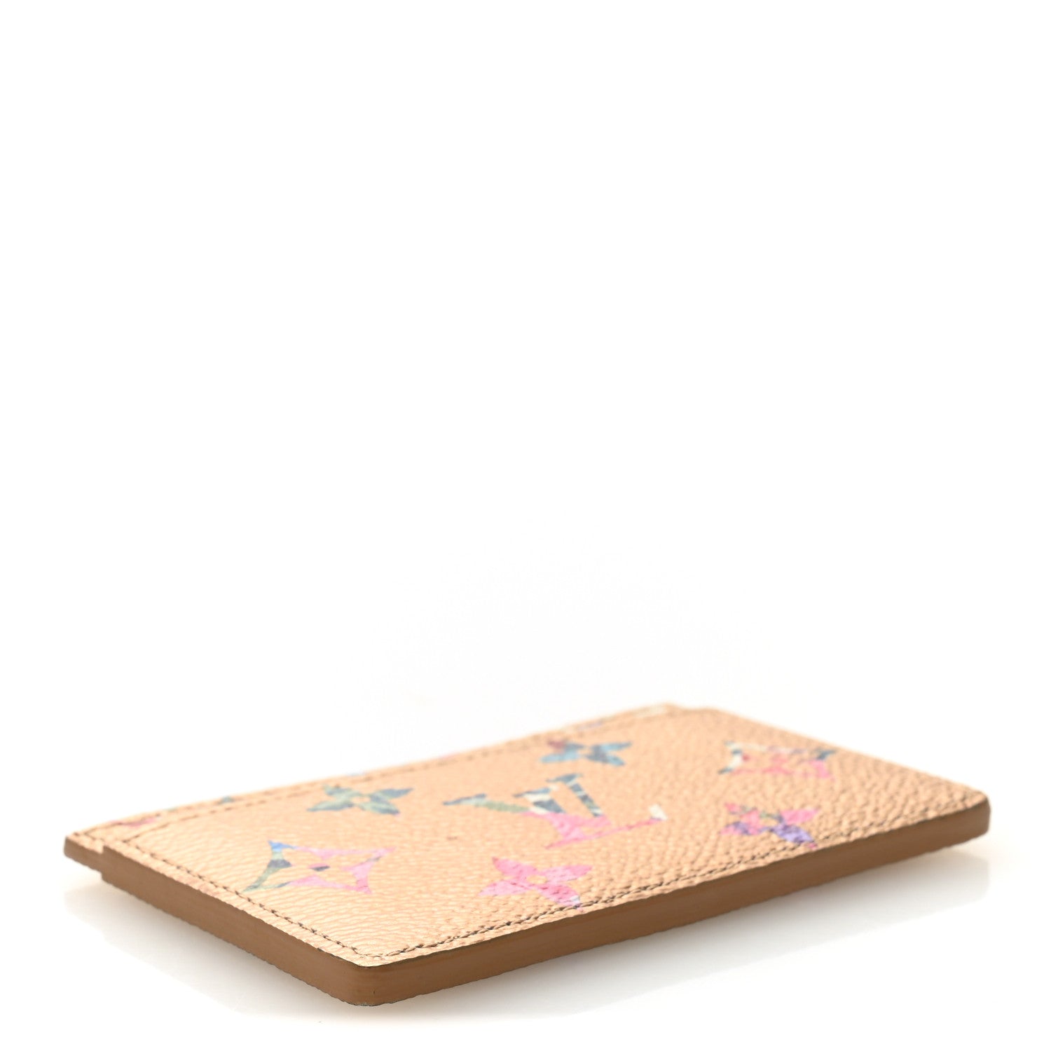 Metallic Monogram LV Garden Card Holder Gold