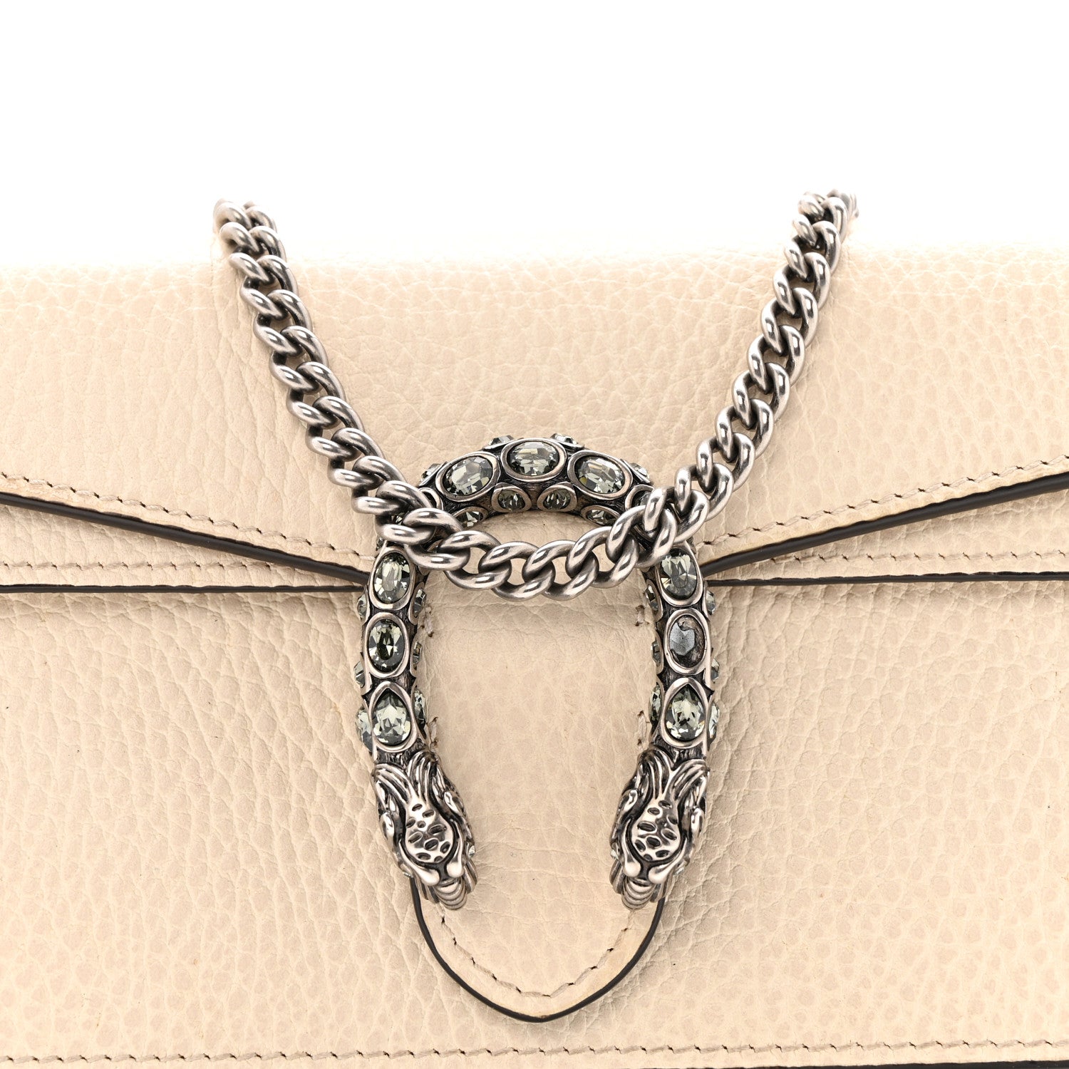Dollar Calfskin Crystal Super Mini Dionysus Shoulder Bag Mystic White Black Diamond