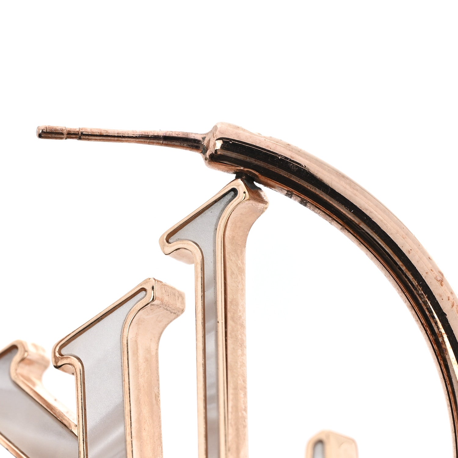 Brass Mother of Pearl Stellar Earrings Rose Gold