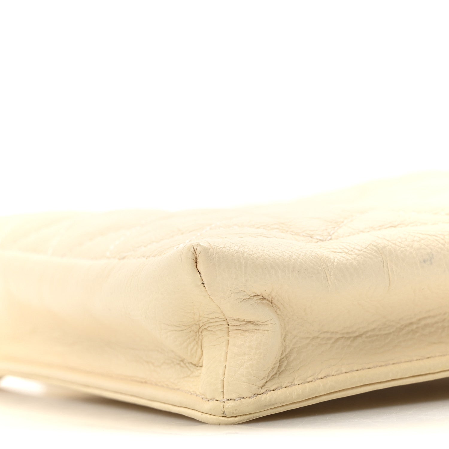 Calfskin Quilted CC Waiter Clutch With Chain White