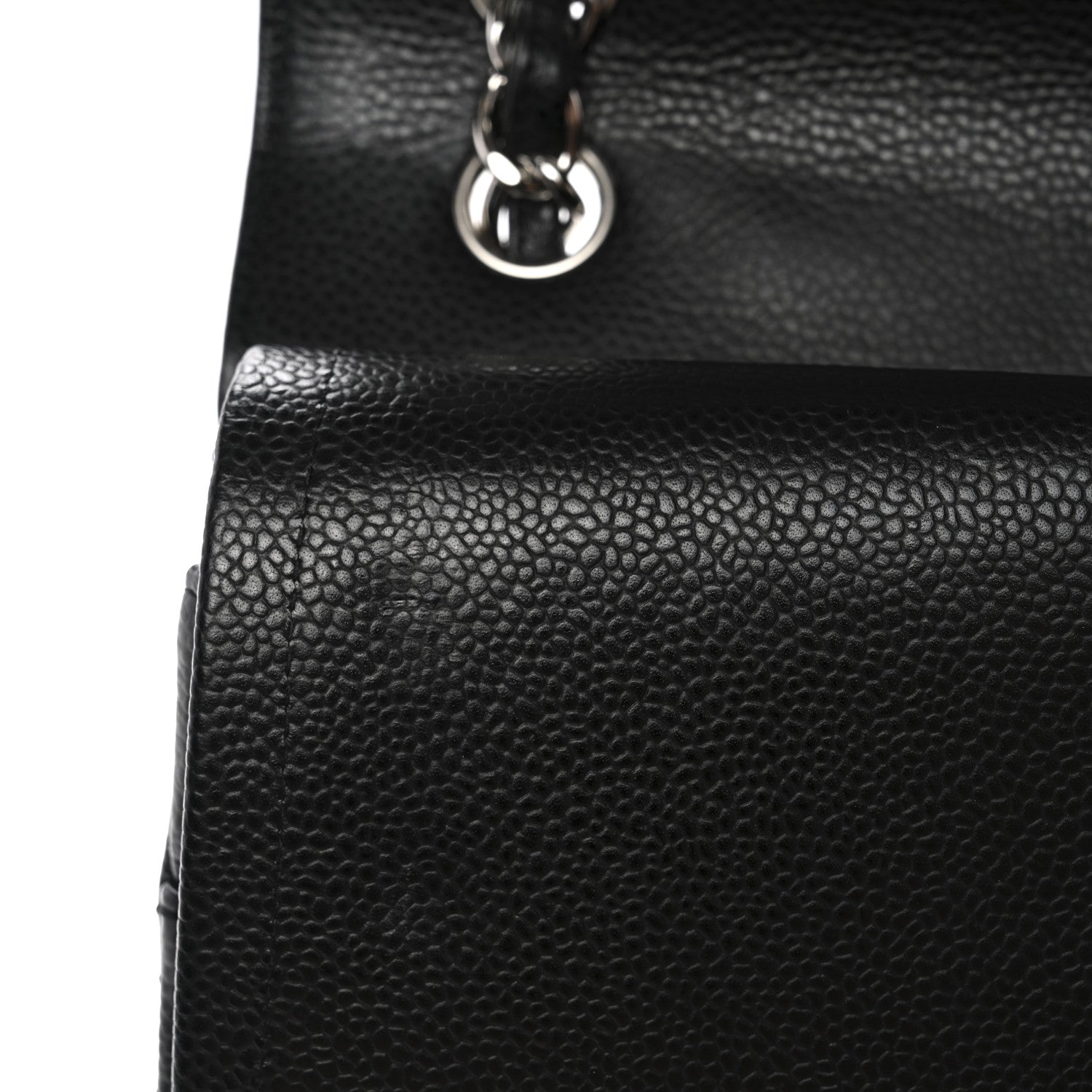 Caviar Quilted Jumbo Double Flap Black
