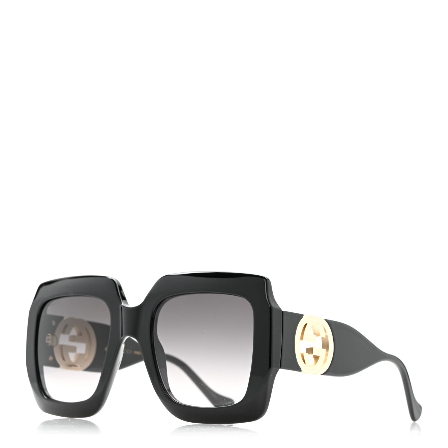 Acetate Square Frame Chain Sunglasses GG1022S Black
