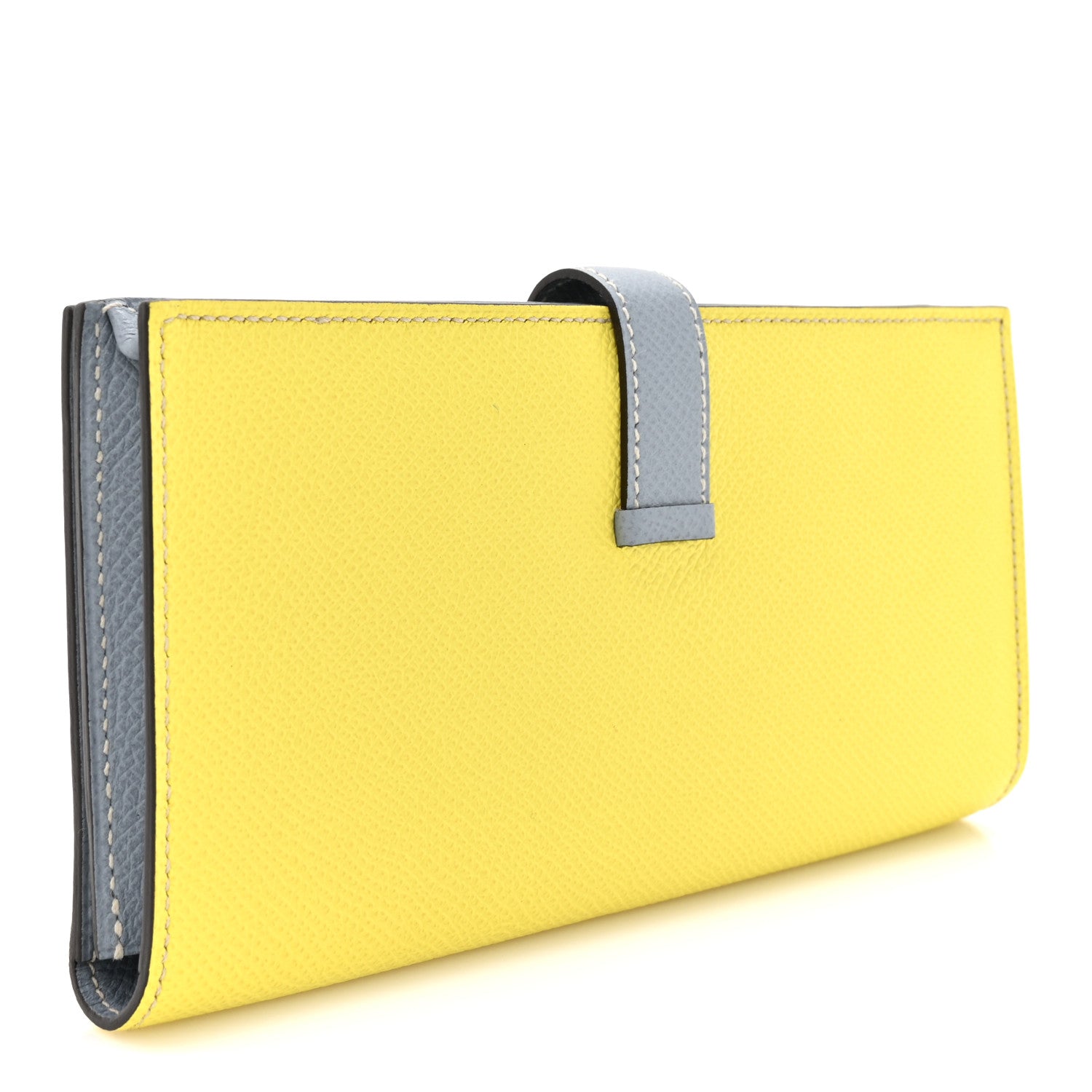Epsom Bi-Color Bearn Gusset Wallet Lime Bleu Lin