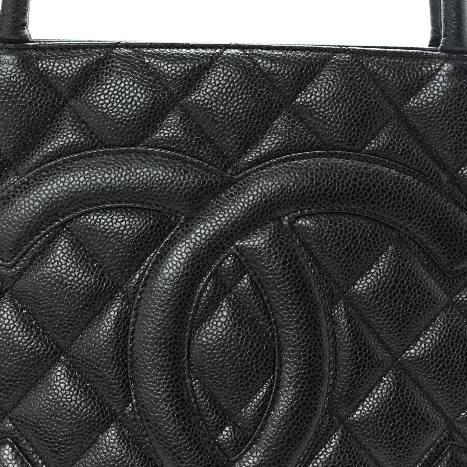 Caviar Quilted Medallion Tote Black