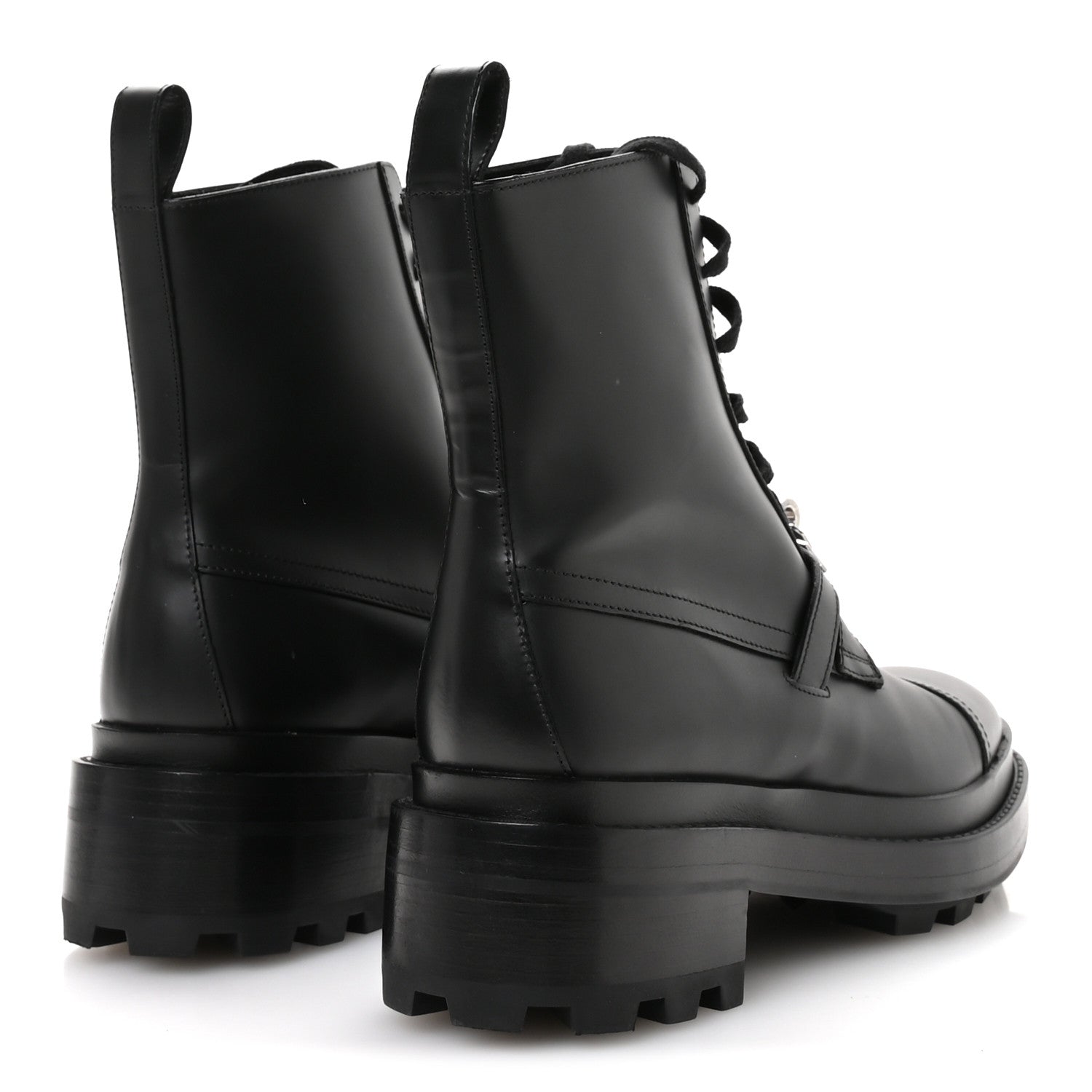 Glossed Calfskin Funk Ankle Boots 36 Black