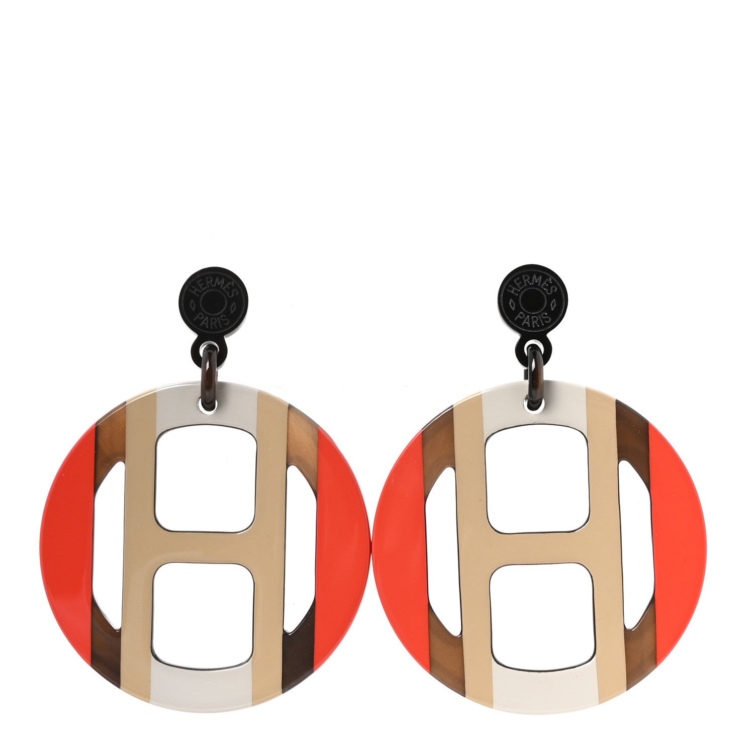 Lacquered Horn H Equipe Earrings