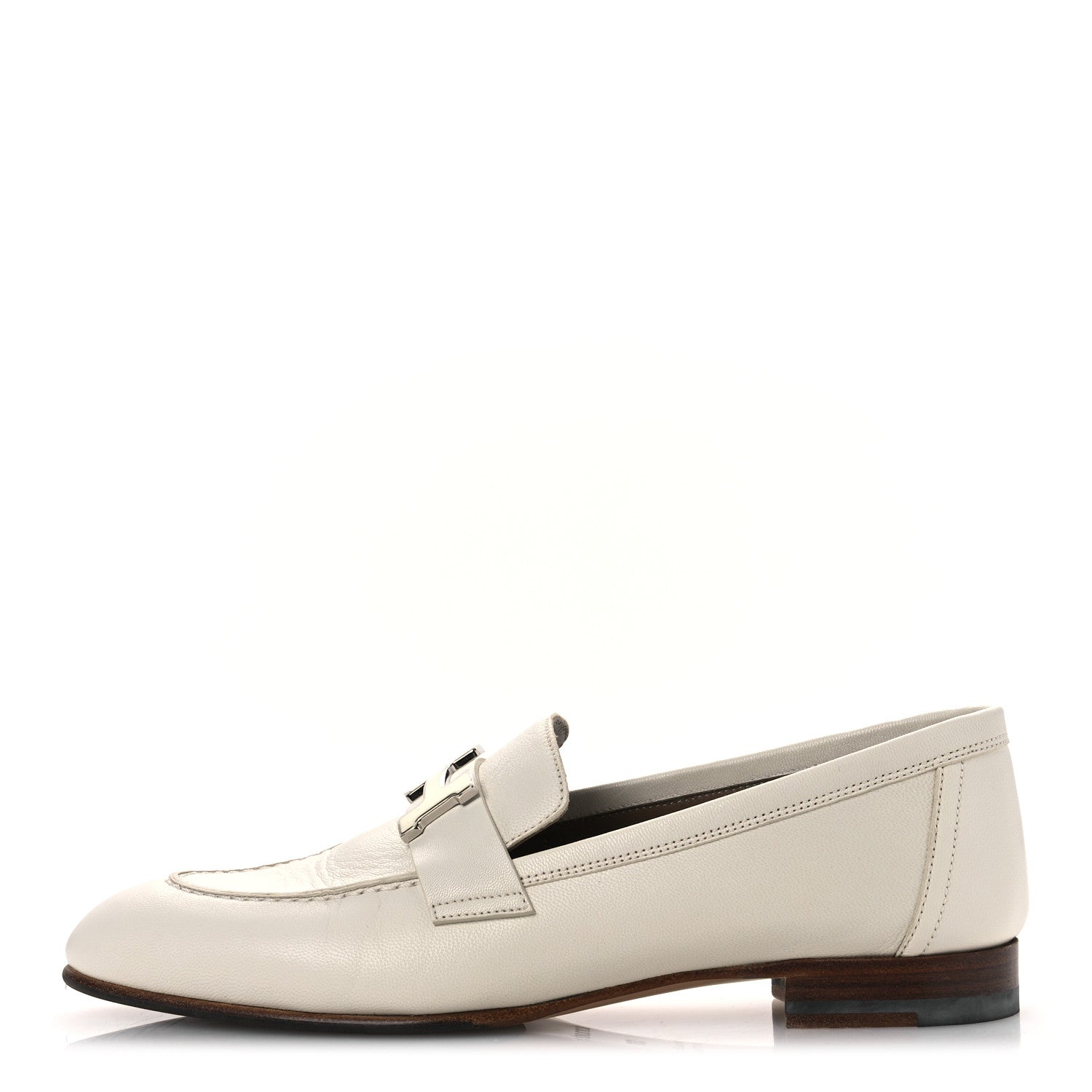 Calfskin Womens Paris Loafers 37 White