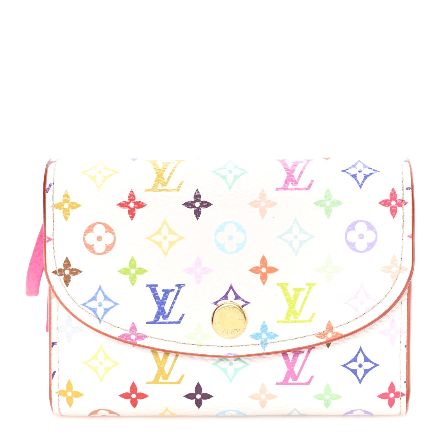 LV X TM Monogram Multicolor Rosalie Coin Purse White Kawaii Pink