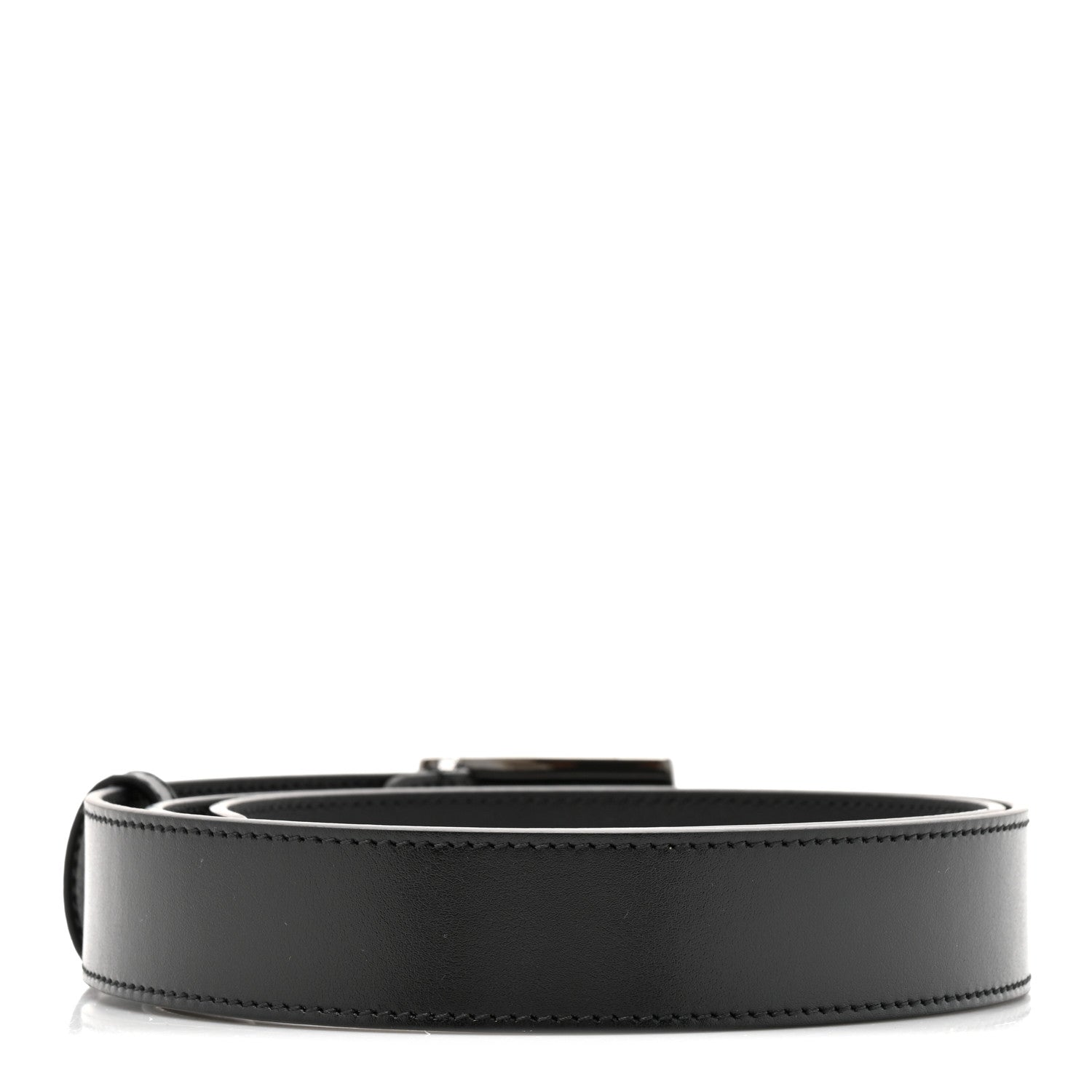 Plutone Calfskin Plaque Interlocking G 30mm Belt 95 38 Black