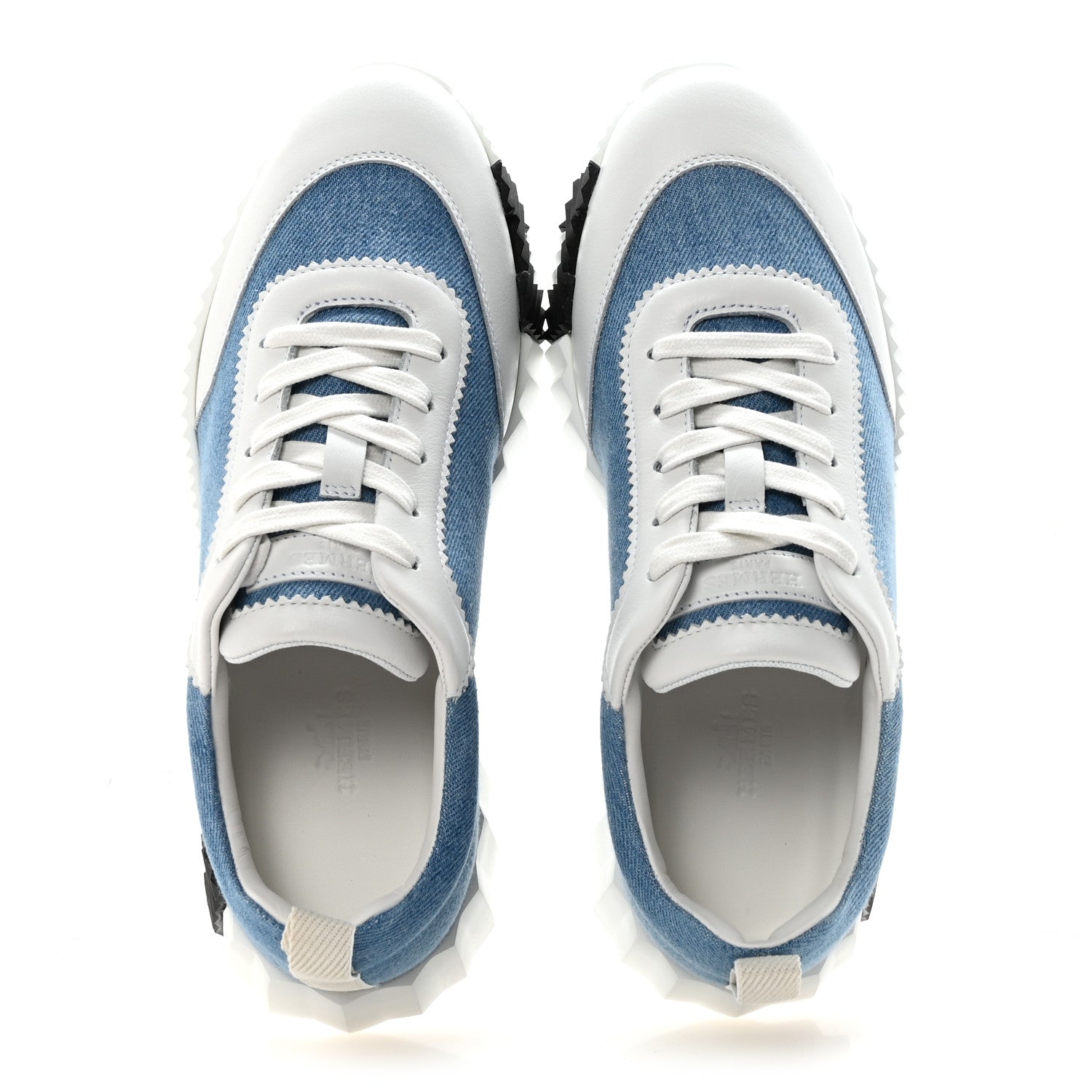 Denim Calfskin Bouncing Sneakers 37.5 Bleu Clair White
