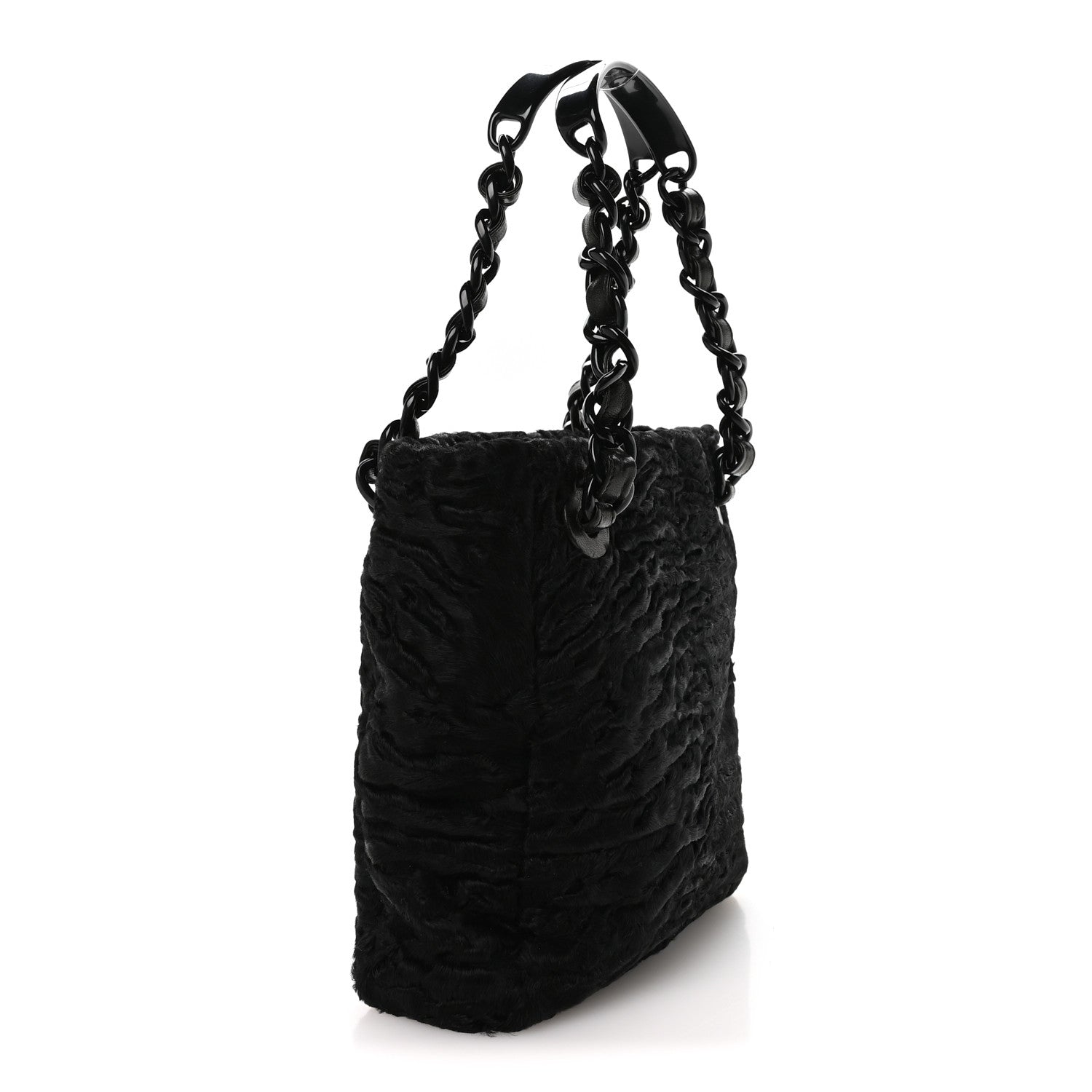 Persian Lamb Fur Tote Black