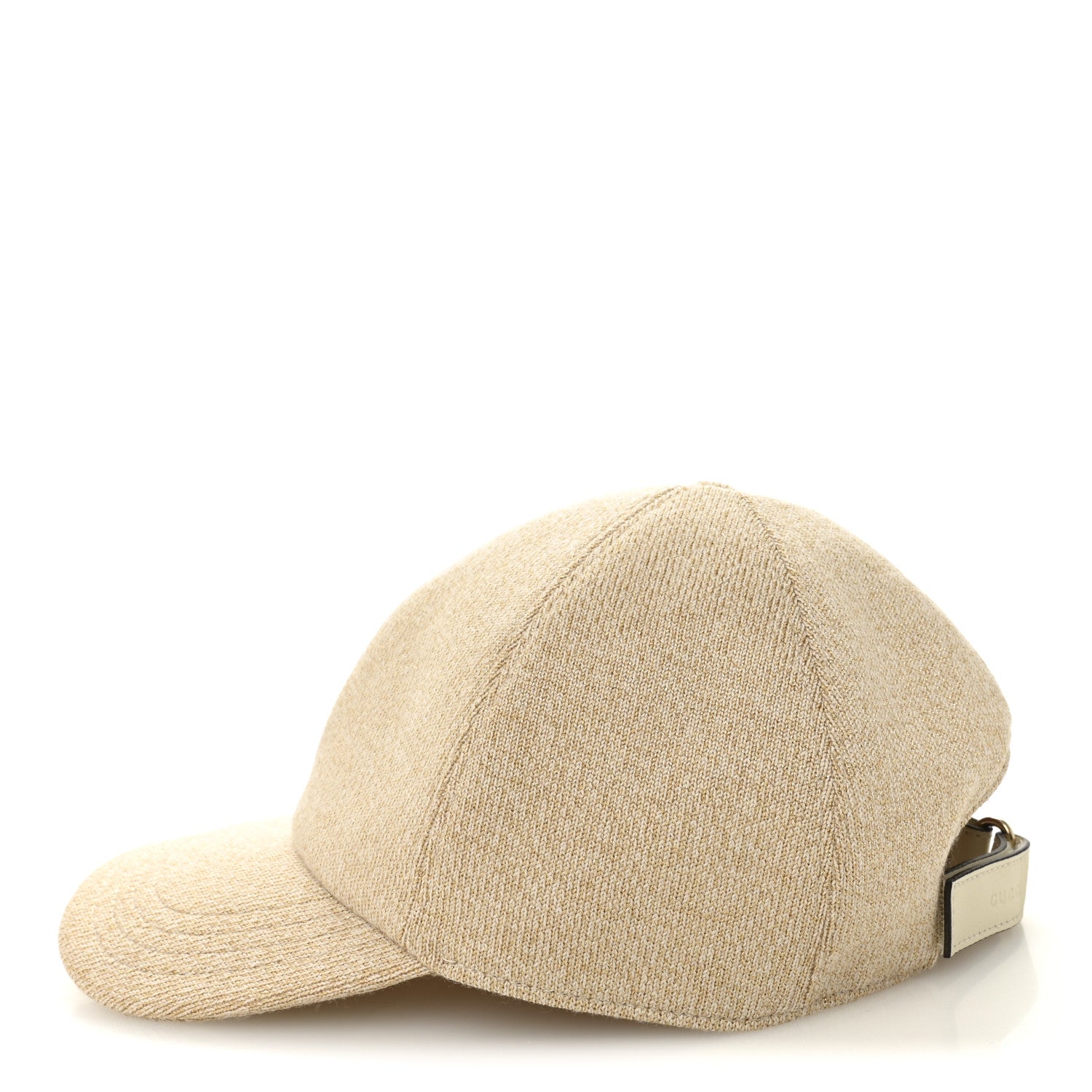 Wool Lame Double G Crystal Baseball Hat L Beige
