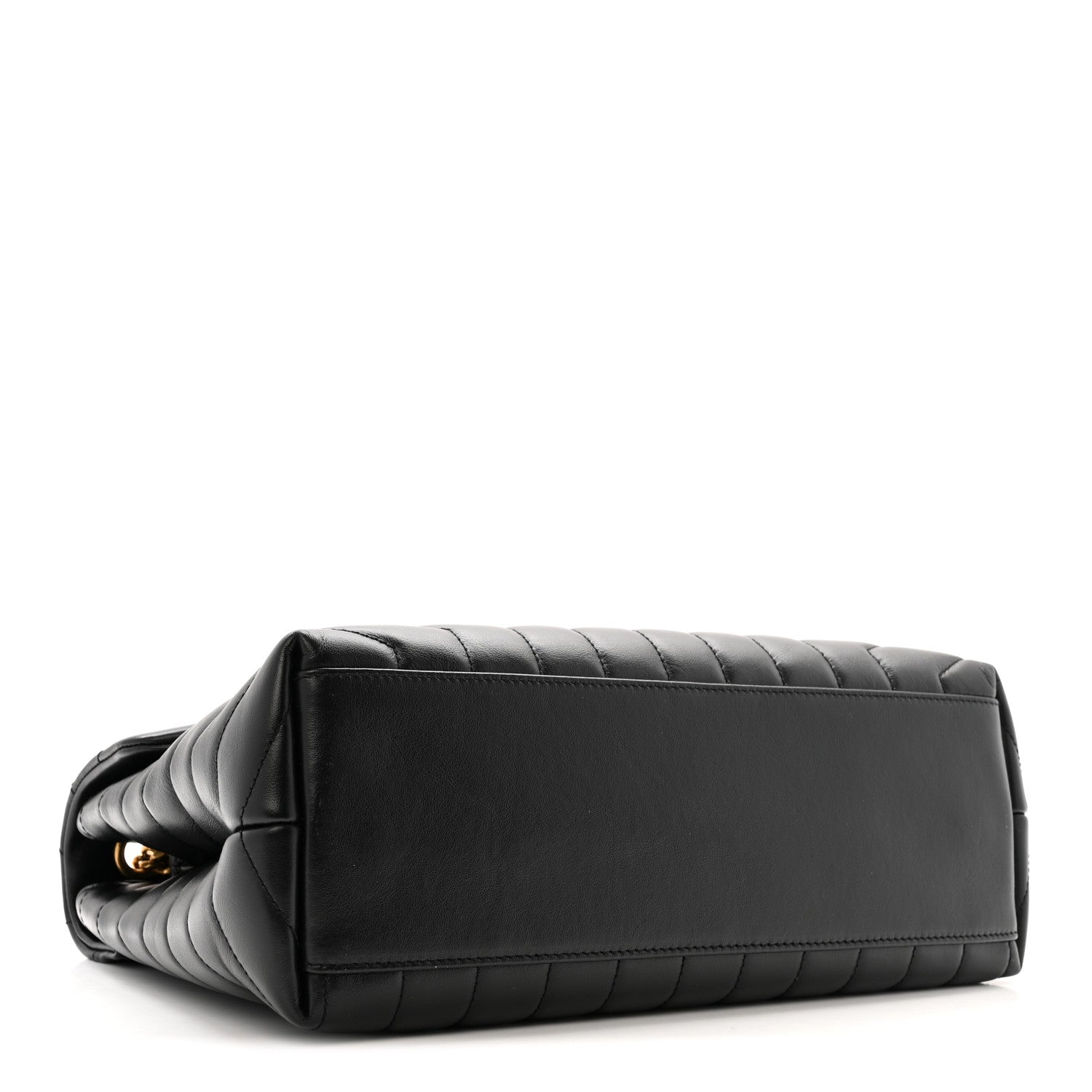 Calfskin Y Quilted Monogram Medium Loulou Chain Satchel Black