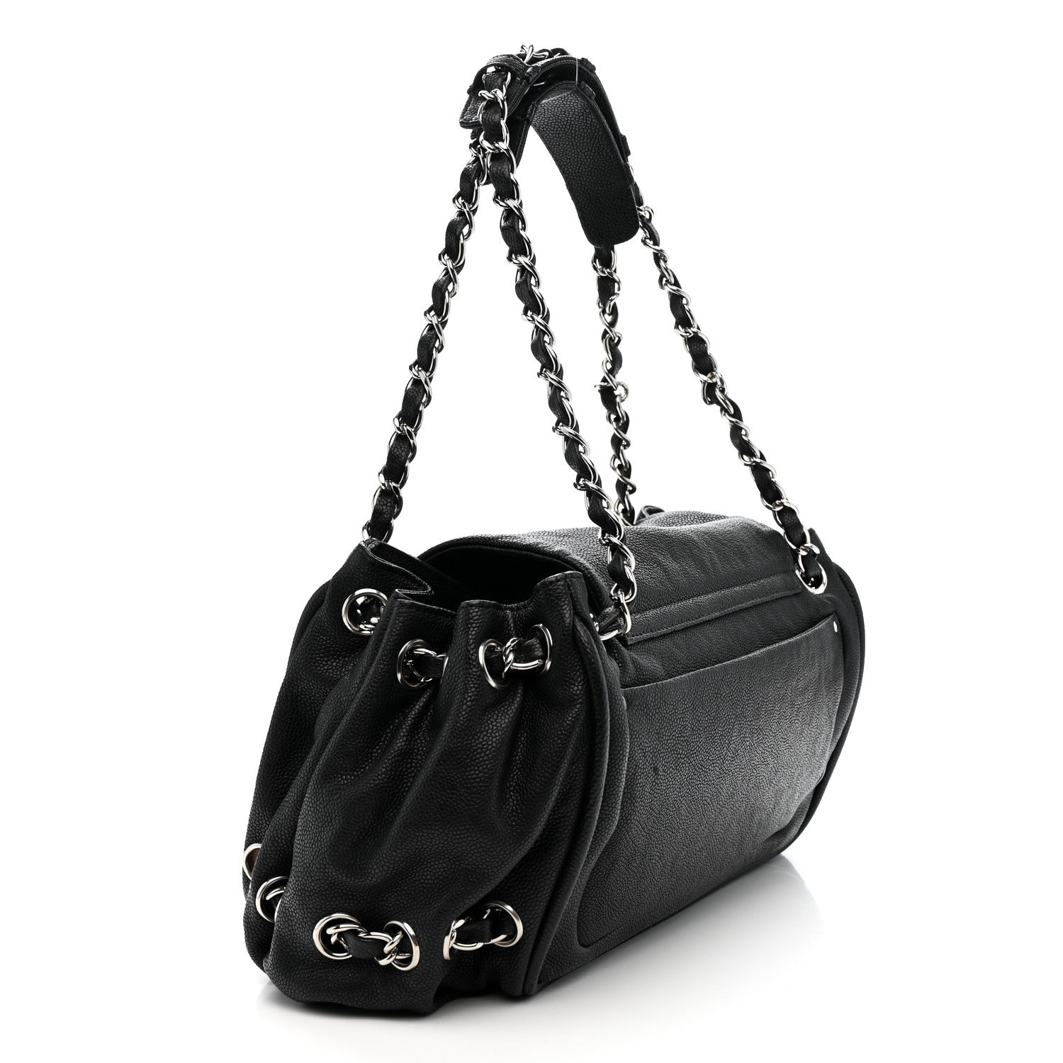 Caviar Diagonal Ligne Flap Black