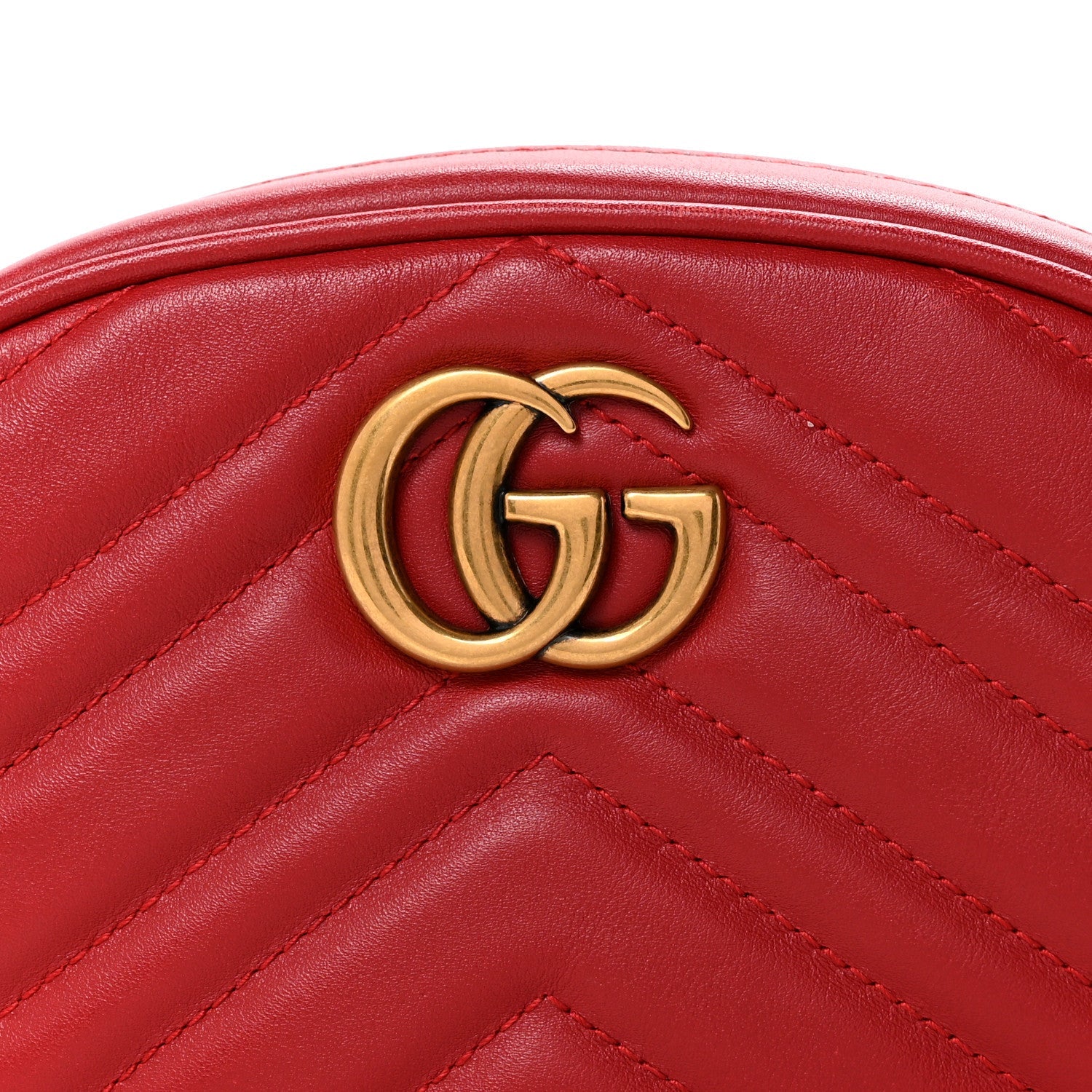 Calfskin Matelasse GG Marmont Belt Bag 85 34 Hibiscus Red