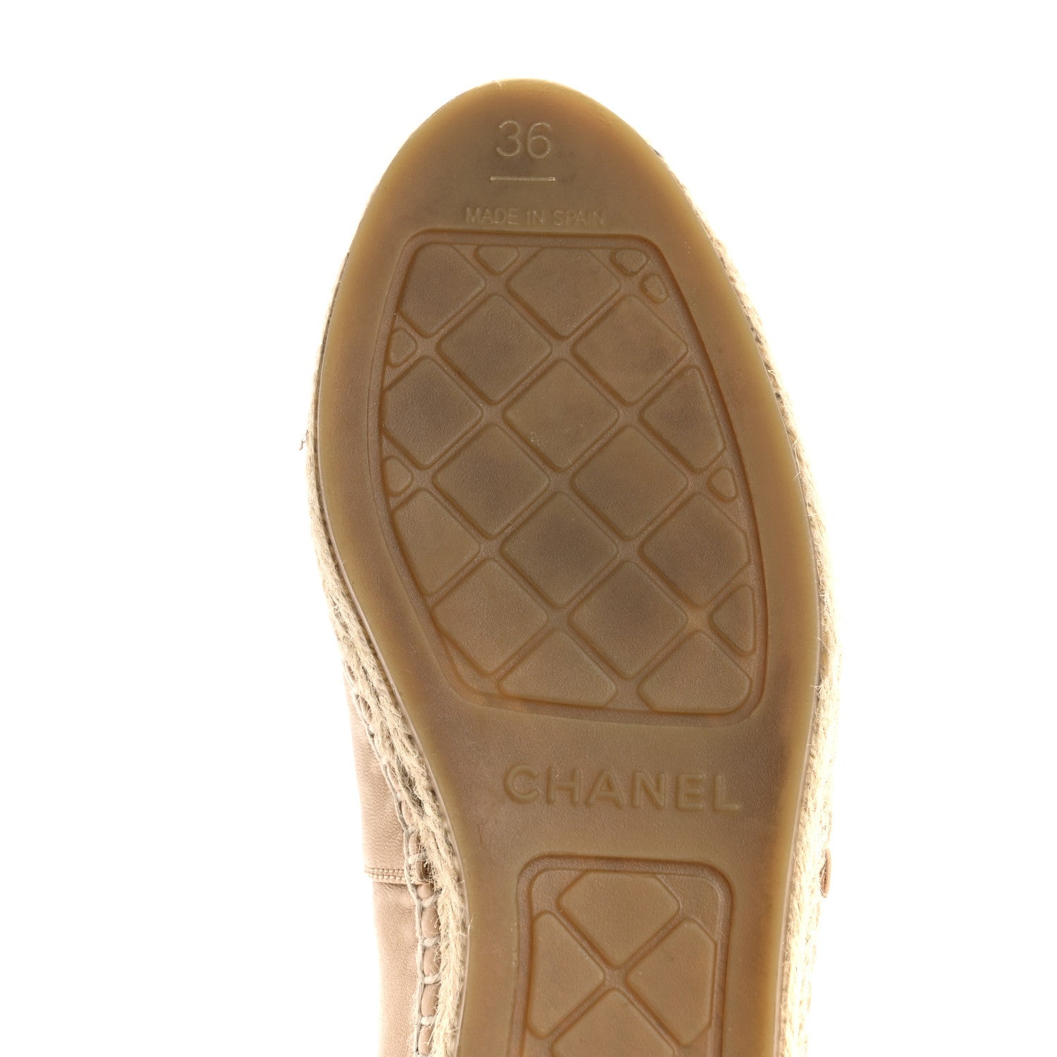 Lambskin CC Espadrilles 36 Beige Black