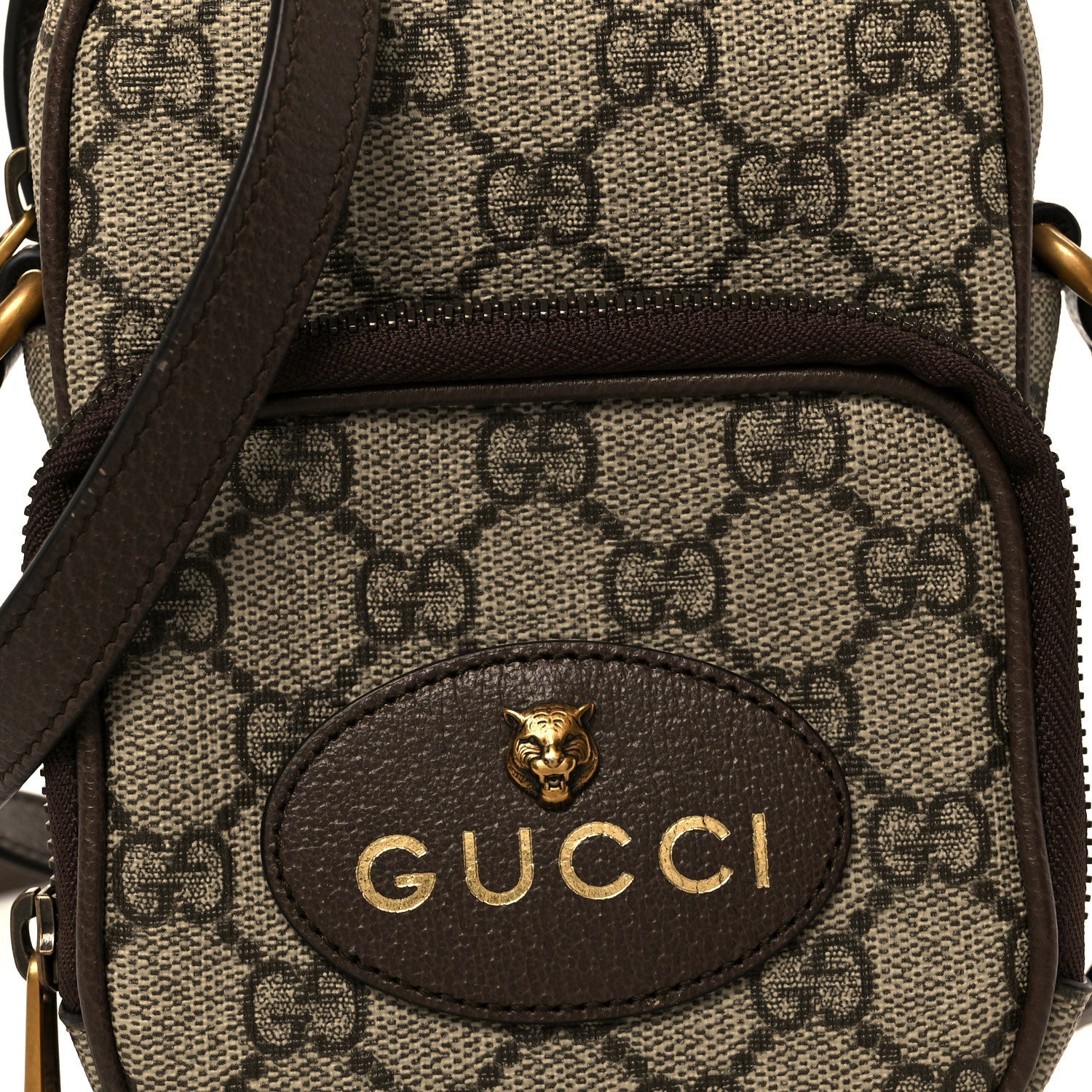 GG Supreme Monogram Mini Neo Vintage Double Zip Messenger Bag Beige New Acero Crop