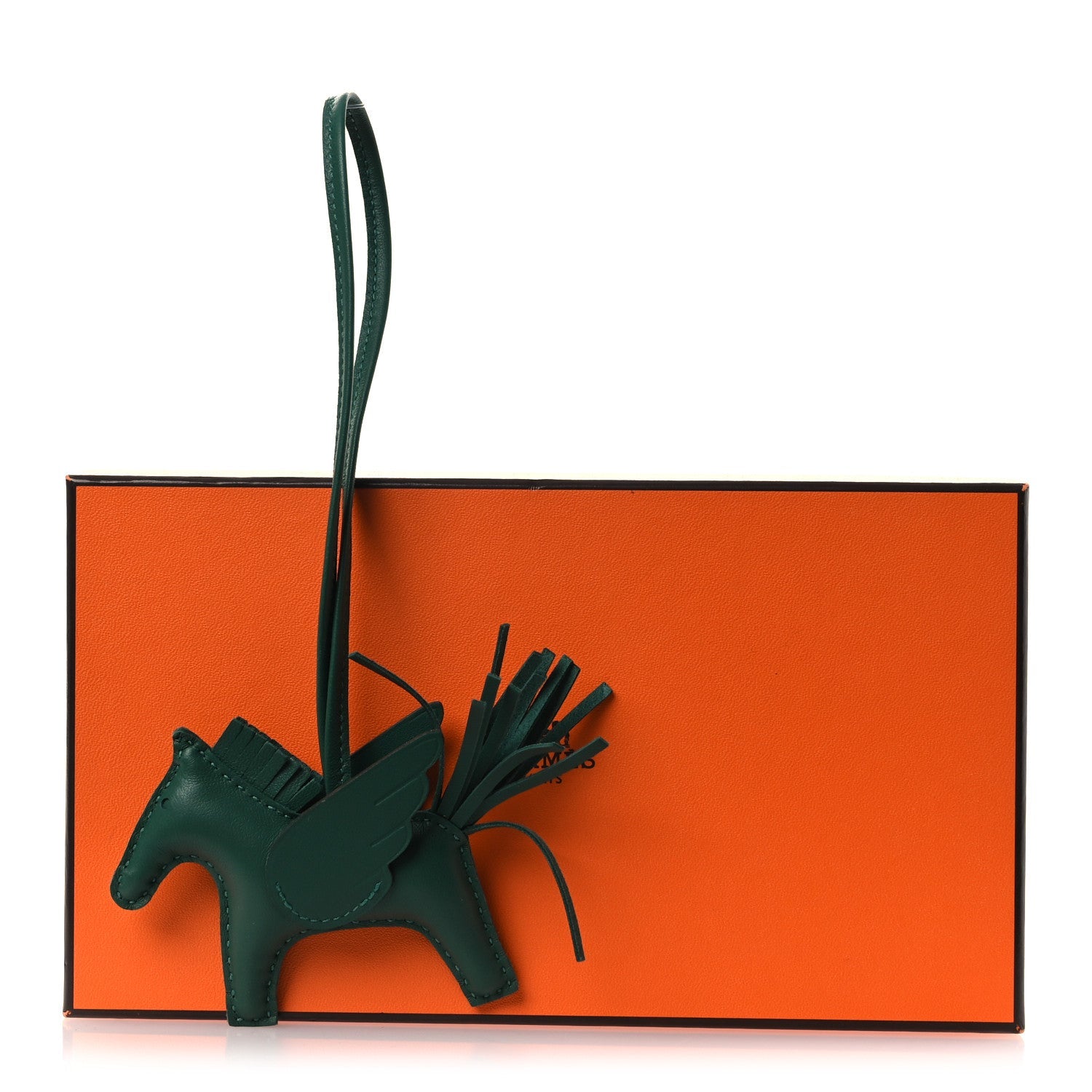 Milo Lambskin Grigri Rodeo Pegase Horse Bag Charm PM Vert Moyen