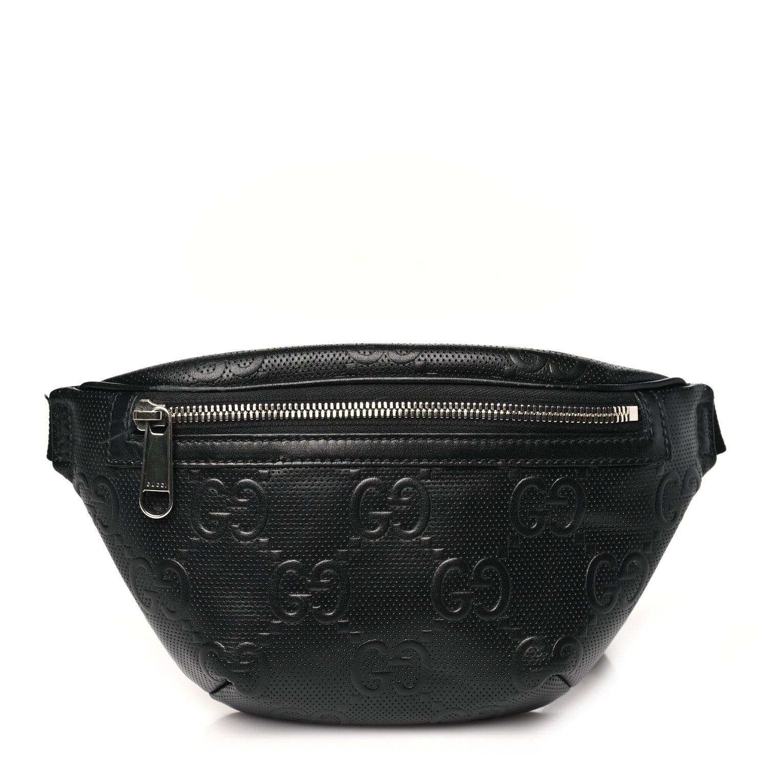 Calfskin GG Tennis Embossed Belt Bag Black