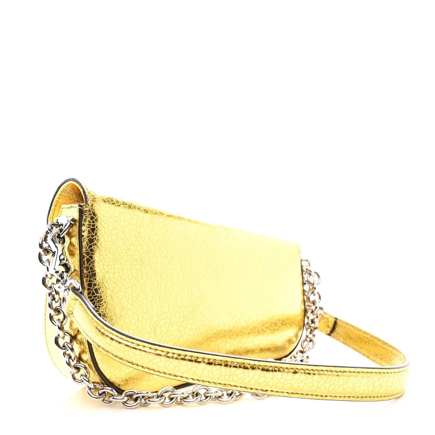 Metallic Calfskin Mini Horsebit 1955 Asymmetric Shoulder Bag Gold