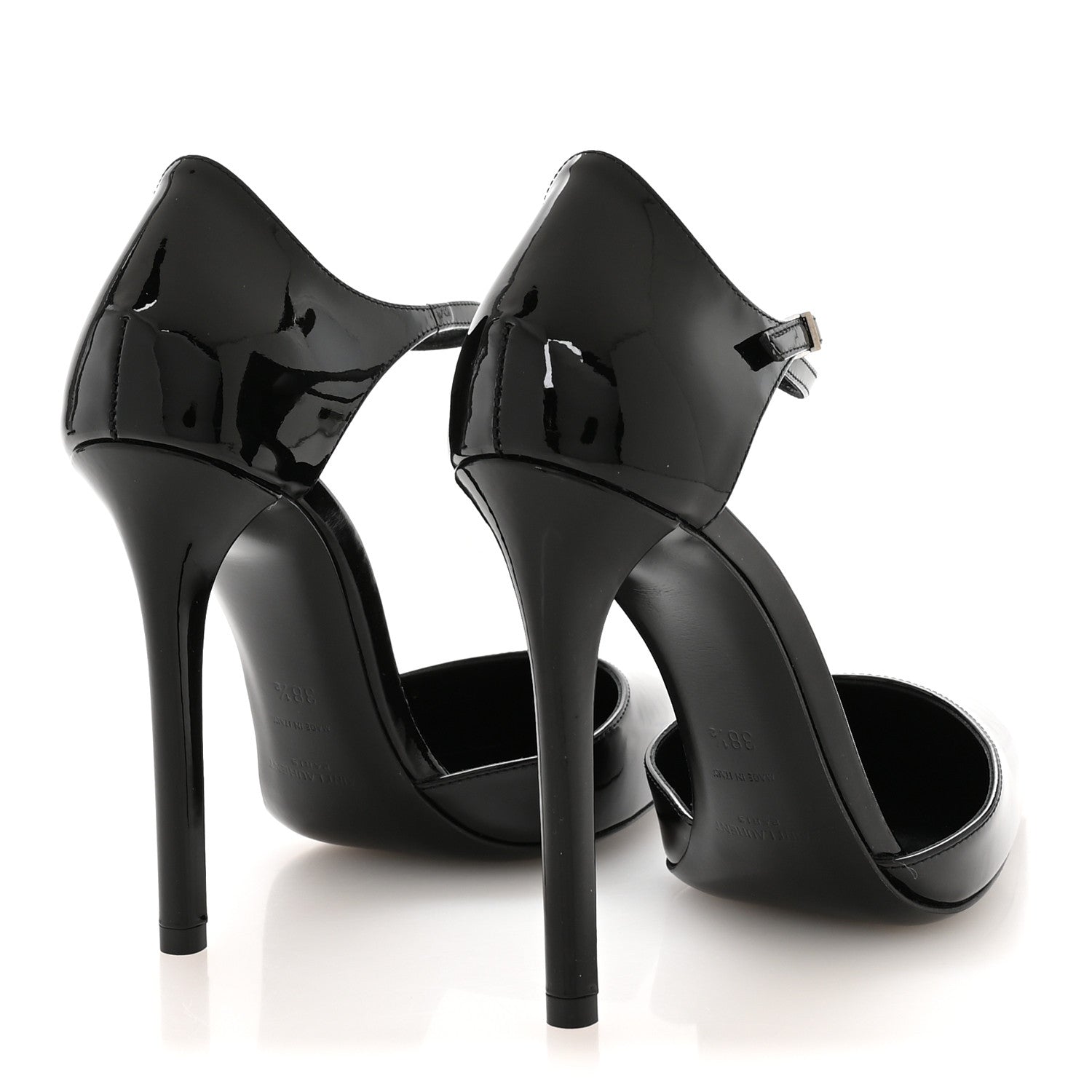 Vernice Grupy Avenue 110 Ankle Strap Pointed Pumps 38.5 Black