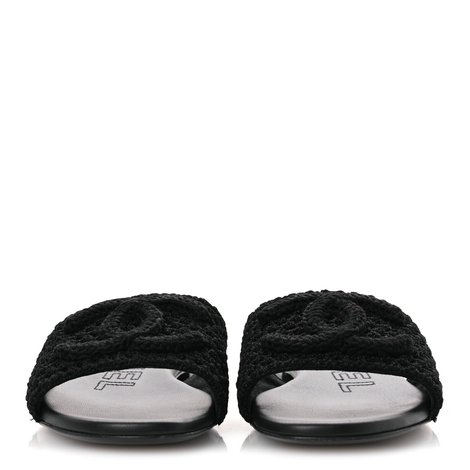 Crochet CC Mules Sandals 38.5 Black