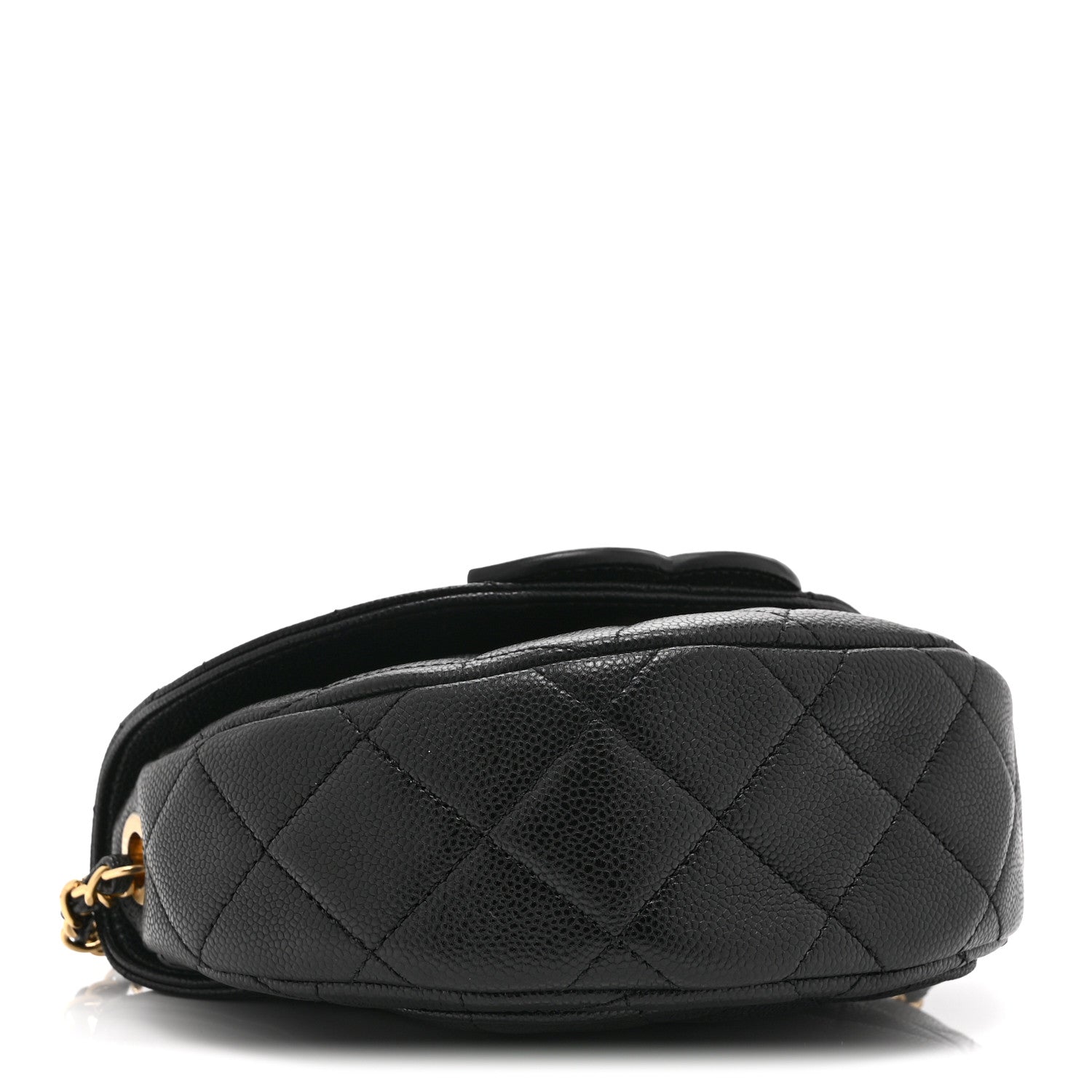 Caviar Quilted Mini Messenger Flap Black