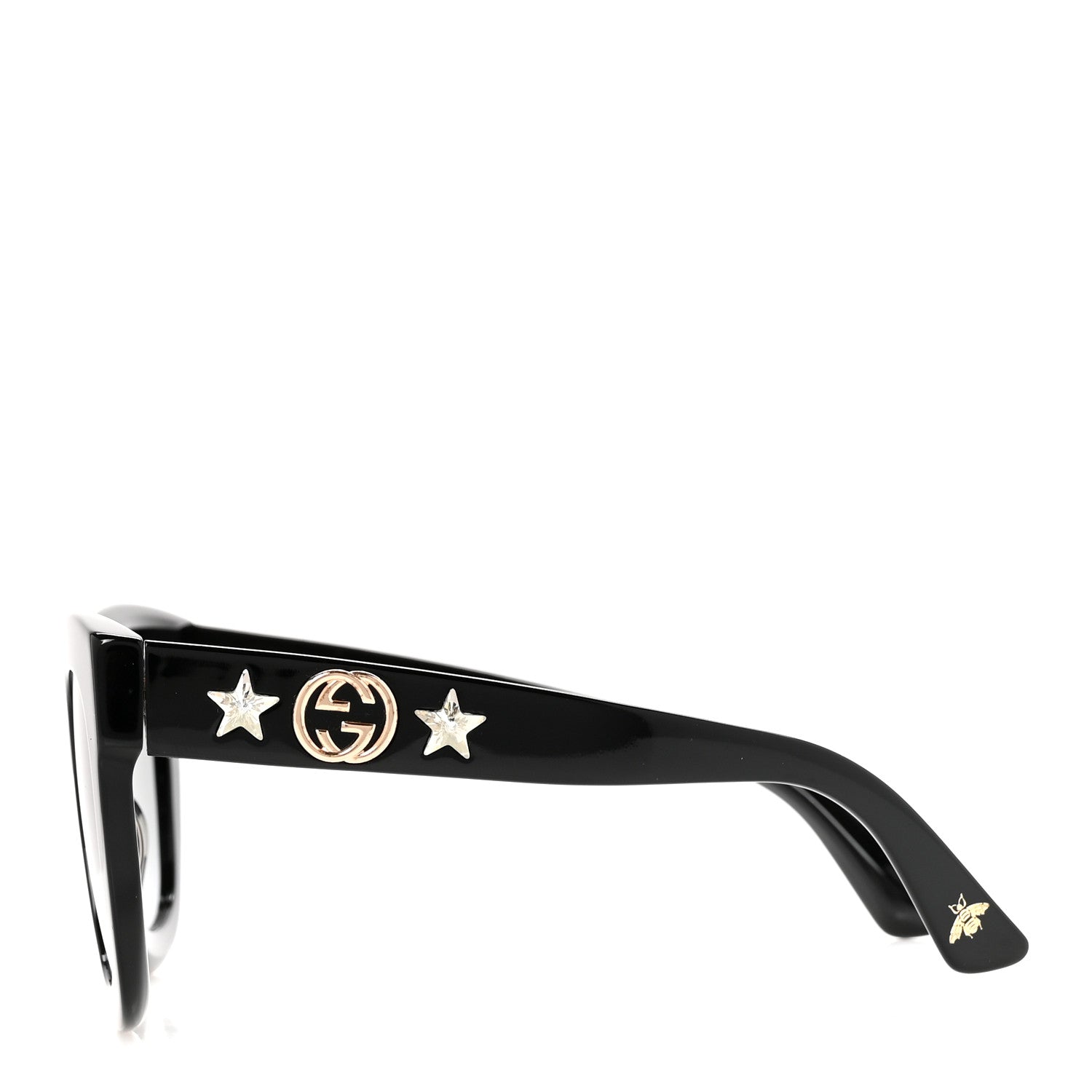 Acetate Crystal Star Round Frame Sunglasses GG0208S Black