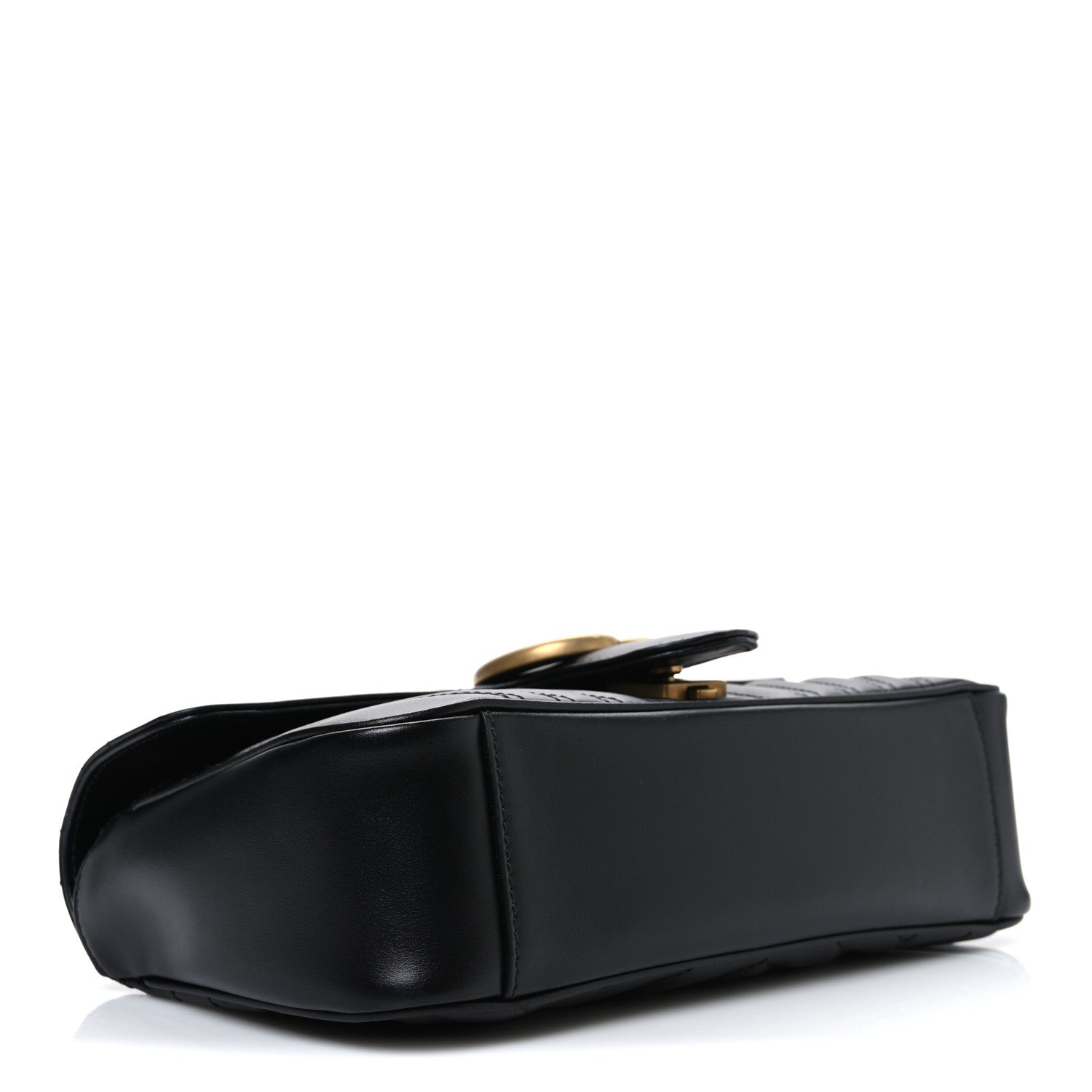 Calfskin Matelasse Small GG Marmont Shoulder Bag Black