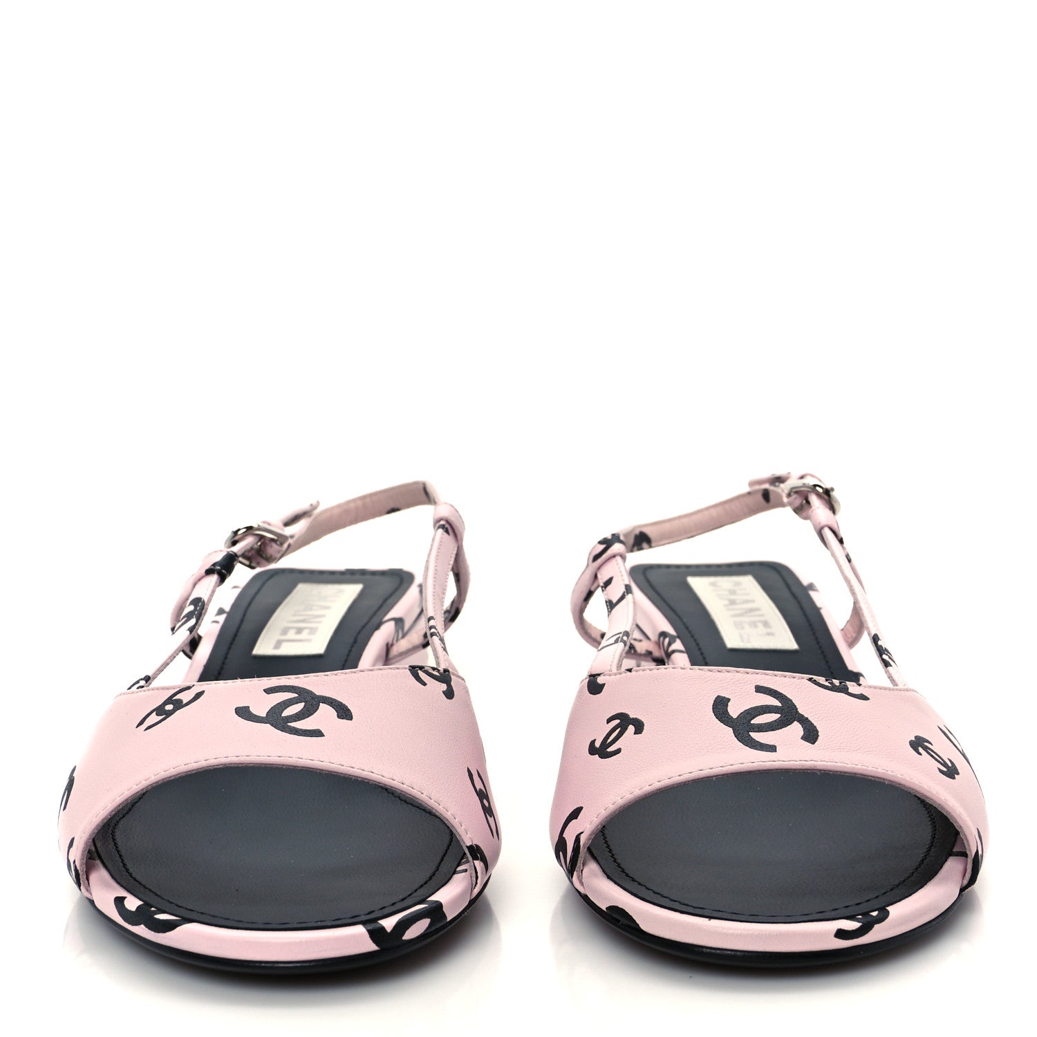 Printed Lambskin Coco Beach Sligback Sandals 40 Light Pink Black