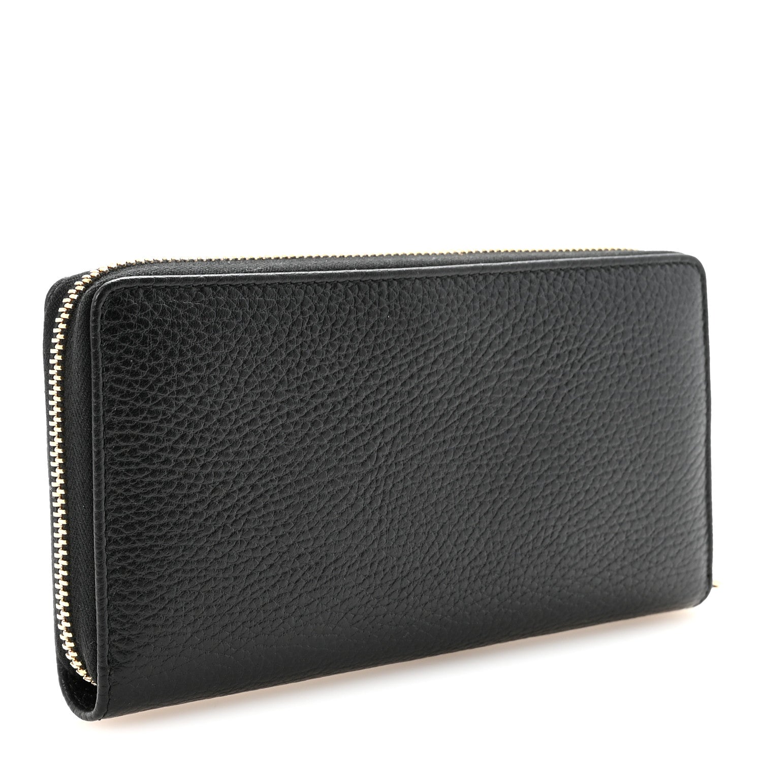 Dollar Calfskin GG Marmont Zip Around Wallet Black